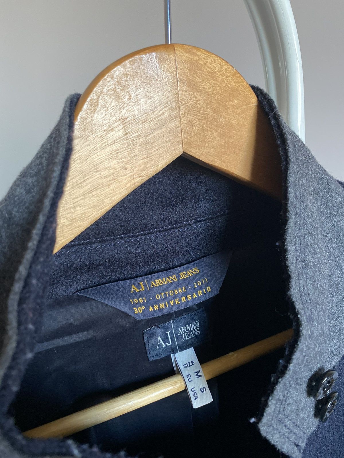 Armani Armani Jeans Wool Coat Navy Long Jacket Size US S / EU 44-46 / 1 - 16 Thumbnail