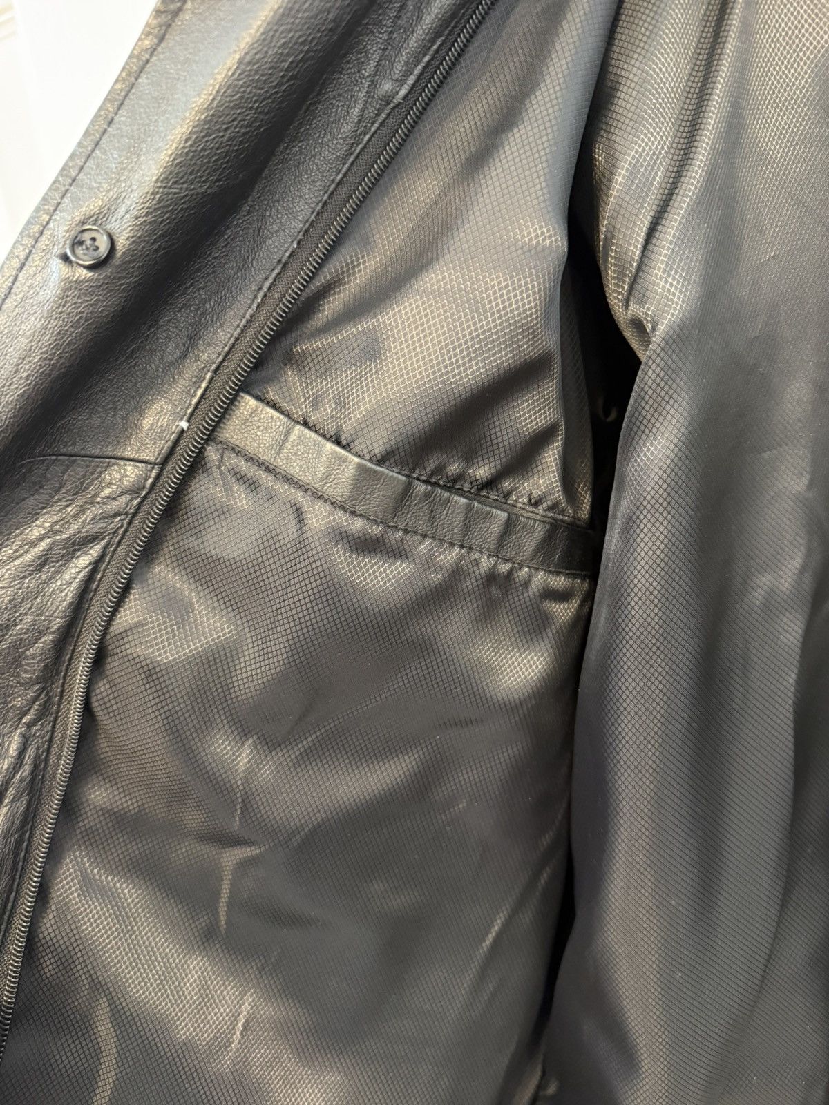 Other 1990s Phase Two Vintage Black Leather Coat Zip Out Liner Size US M / EU 48-50 / 2 - 7 Thumbnail
