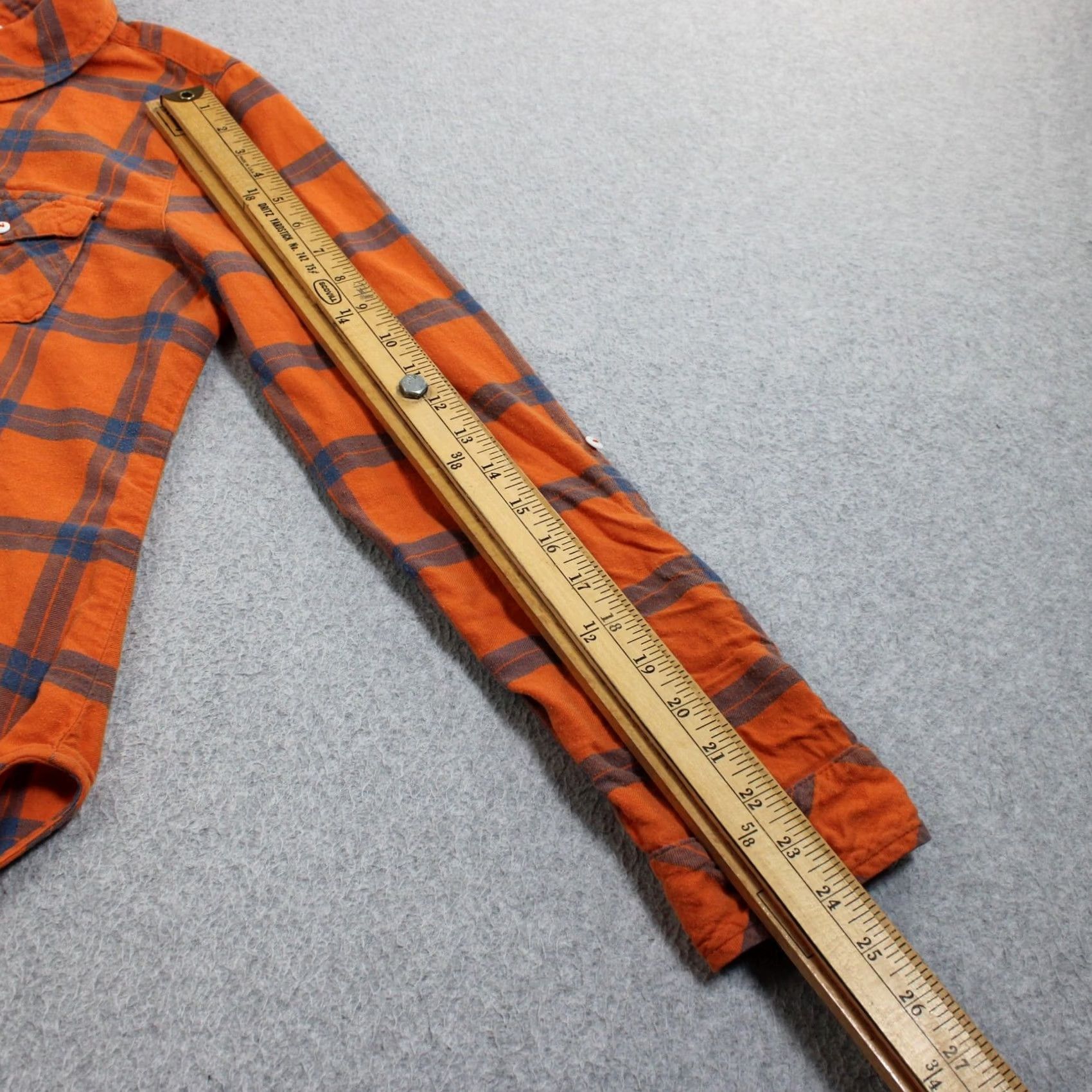 Vintage Sundance Women Large Orange Plaid Button Up Shirt Size L / US 10 / IT 46 - 6 Thumbnail