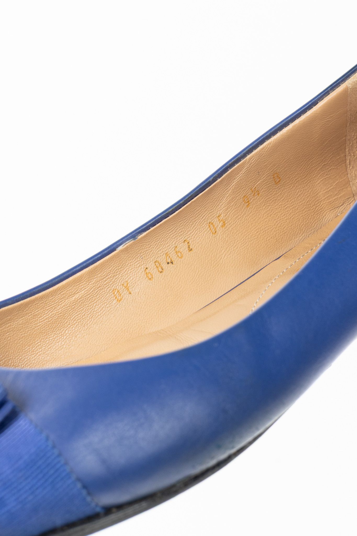 Salvatore Ferragamo Salvatore Ferragamo Varina Blue Leather Bow Ballet Flats Size US 9.5 / IT 39.5 - 11 Thumbnail