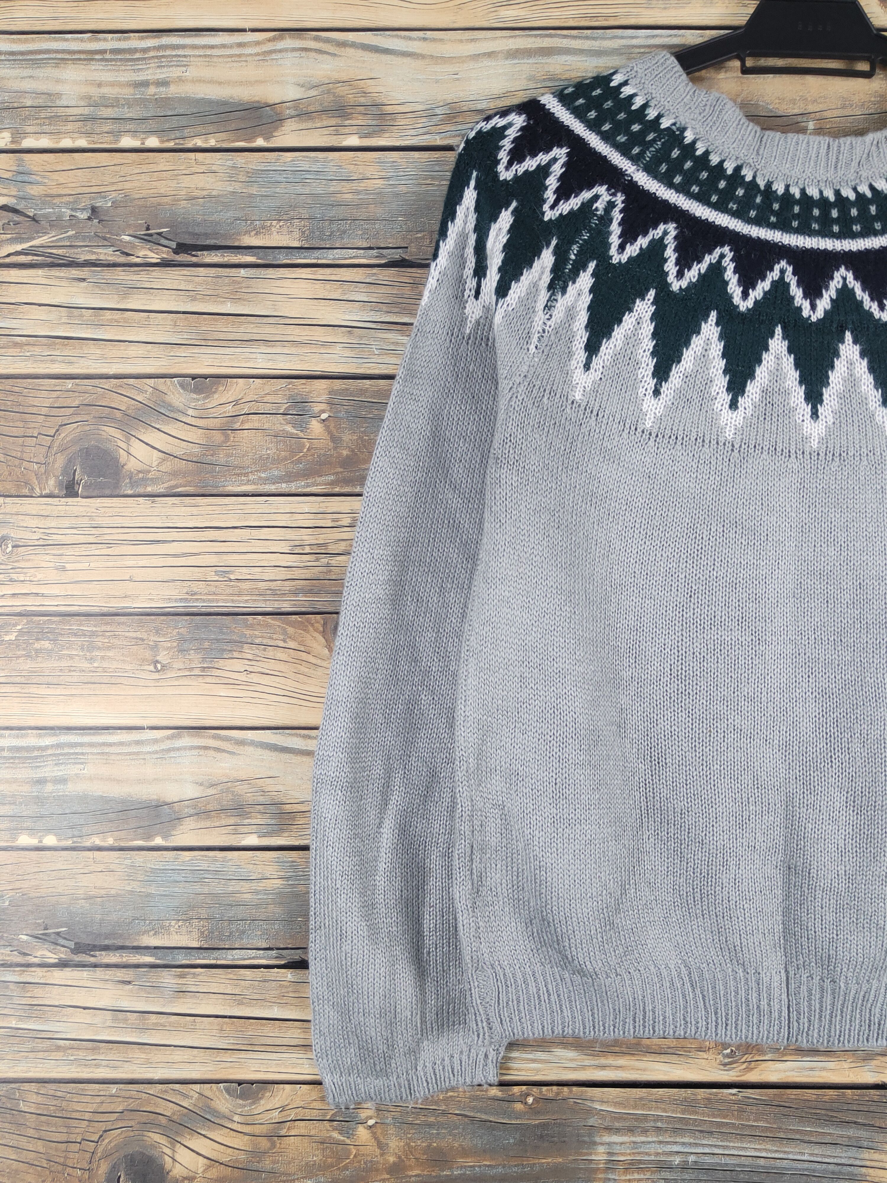 Vintage Retro Girl Gray Knitwear Sweatshirts #W1232 Size M / US 6-8 / IT 42-44 - 8 Thumbnail