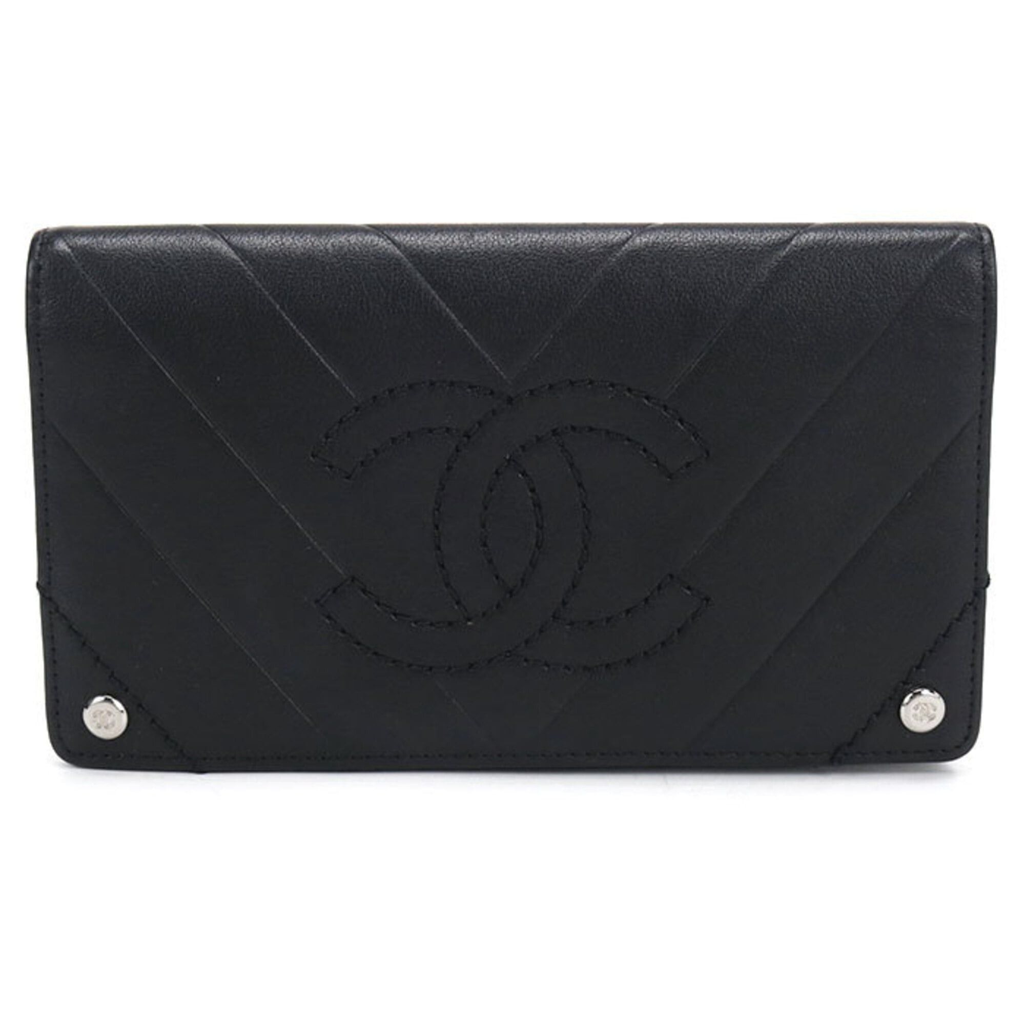 Chanel CHANEL Women's Bi-fold Long Wallet, Black Size ONE SIZE - 1 Thumbnail