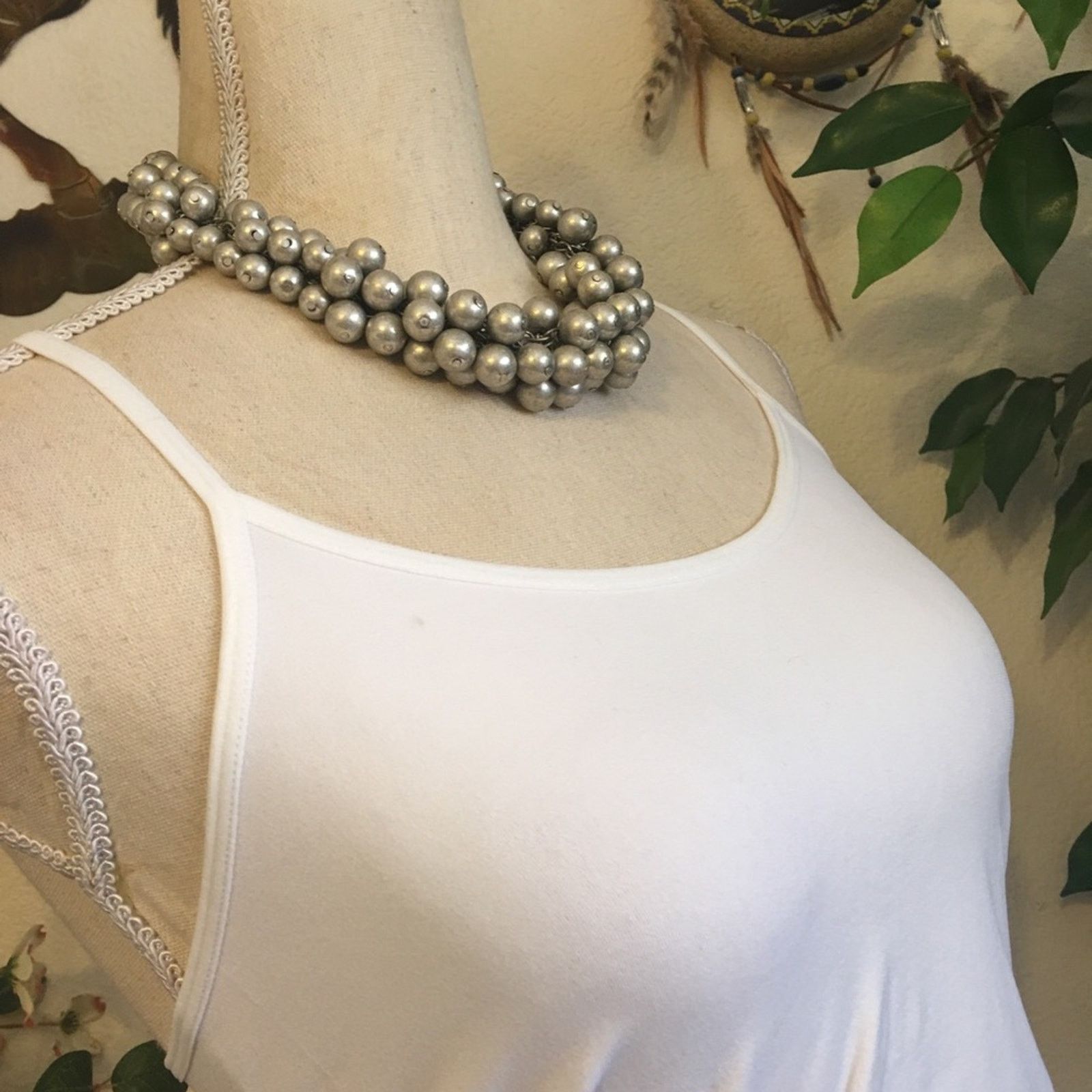 Jewelry Premier Design matte silver pearl cluster necklace Size ONE SIZE - 2 Thumbnail