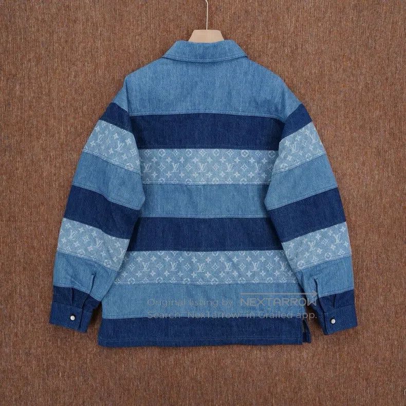 Louis Vuitton Louis Vuitton Wide striped patchwork print denim Polo shir Size US S / EU 44-46 / 1 - 2 Thumbnail