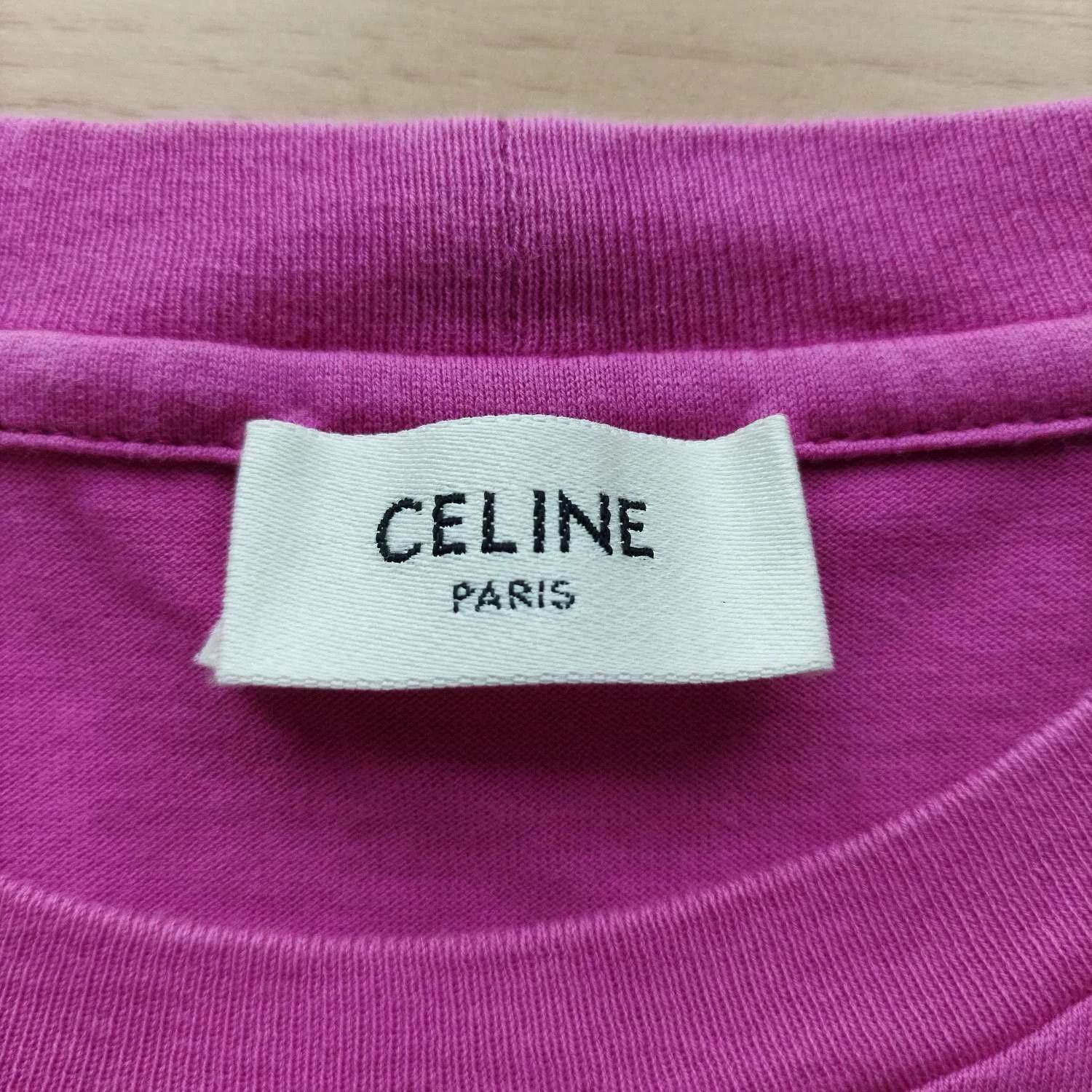 Celine CELINE SS21 Logo Print Women's Pink M Tee Size M / US 6-8 / IT 42-44 - 4 Thumbnail