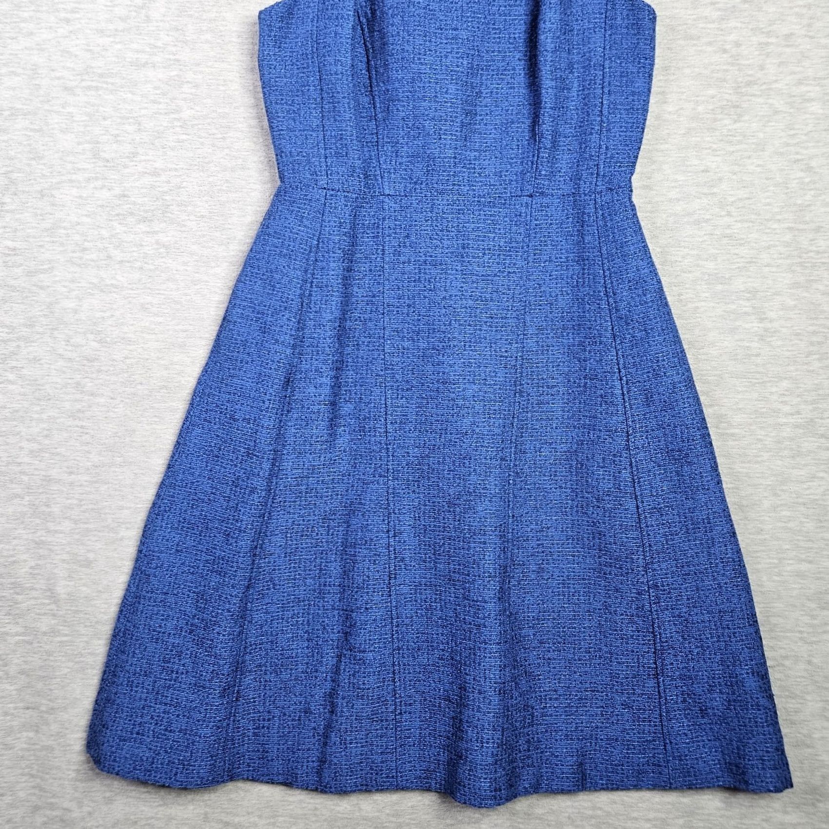 Banana Republic Banana Republic Women’s Size 4 Dress Blue Tweed A-Line Sleeveless Fit & Flare Multicolor Solid Casual Above the Knee Size S / US 4 / IT 40 - 3 Thumbnail