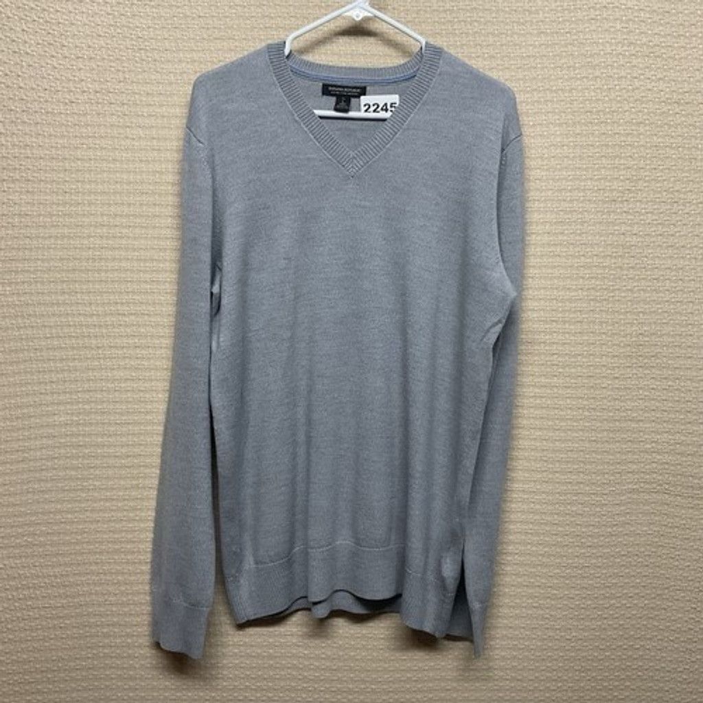 Banana Republic NWOT Banana Republic Gray Wool V-Neck Sweater Men Size L Size US L / EU 52-54 / 3 - 1 Thumbnail