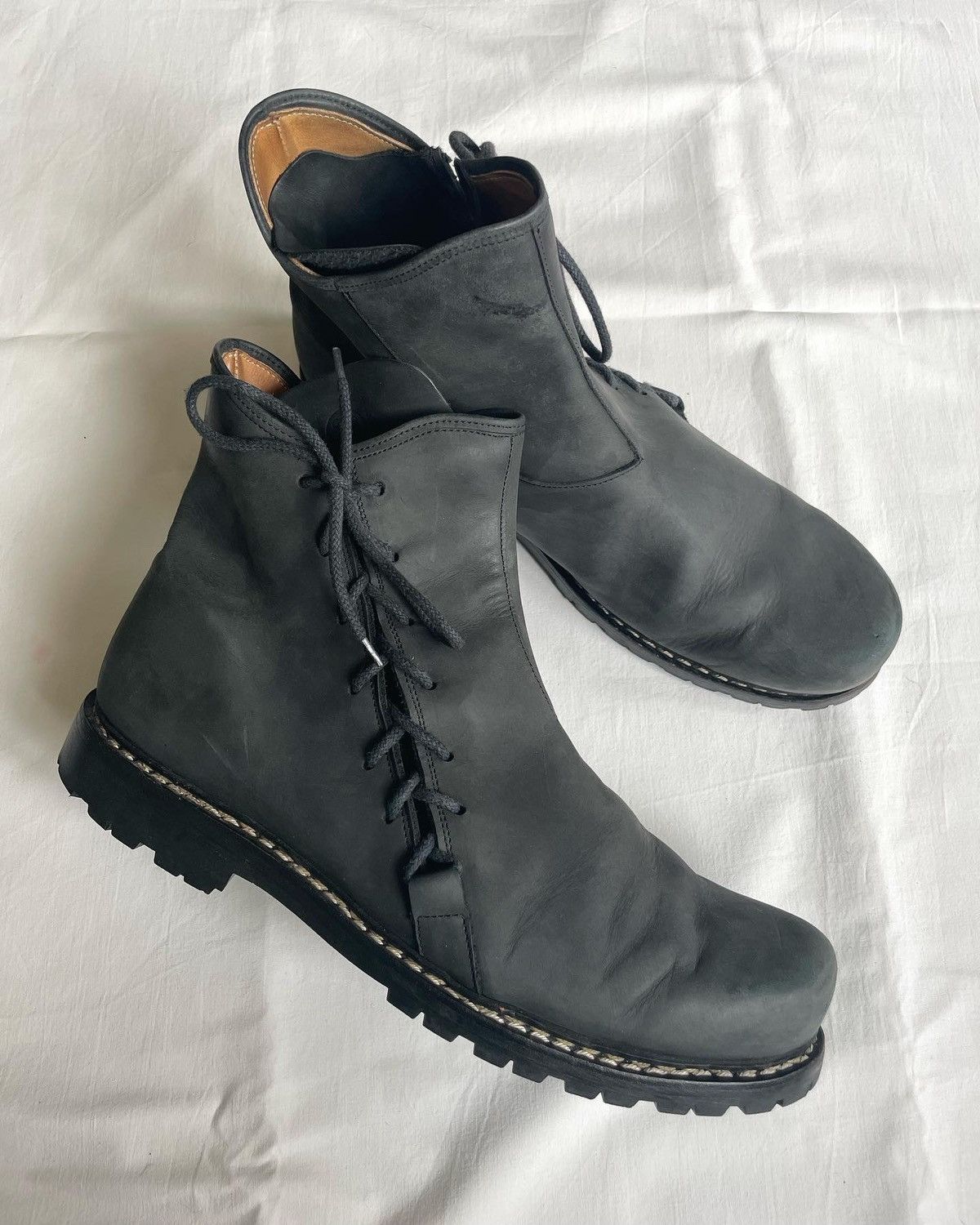 image of Genuine Leather x Vibram Haferl Leather Shoes in Grey, Men's (Size 12)