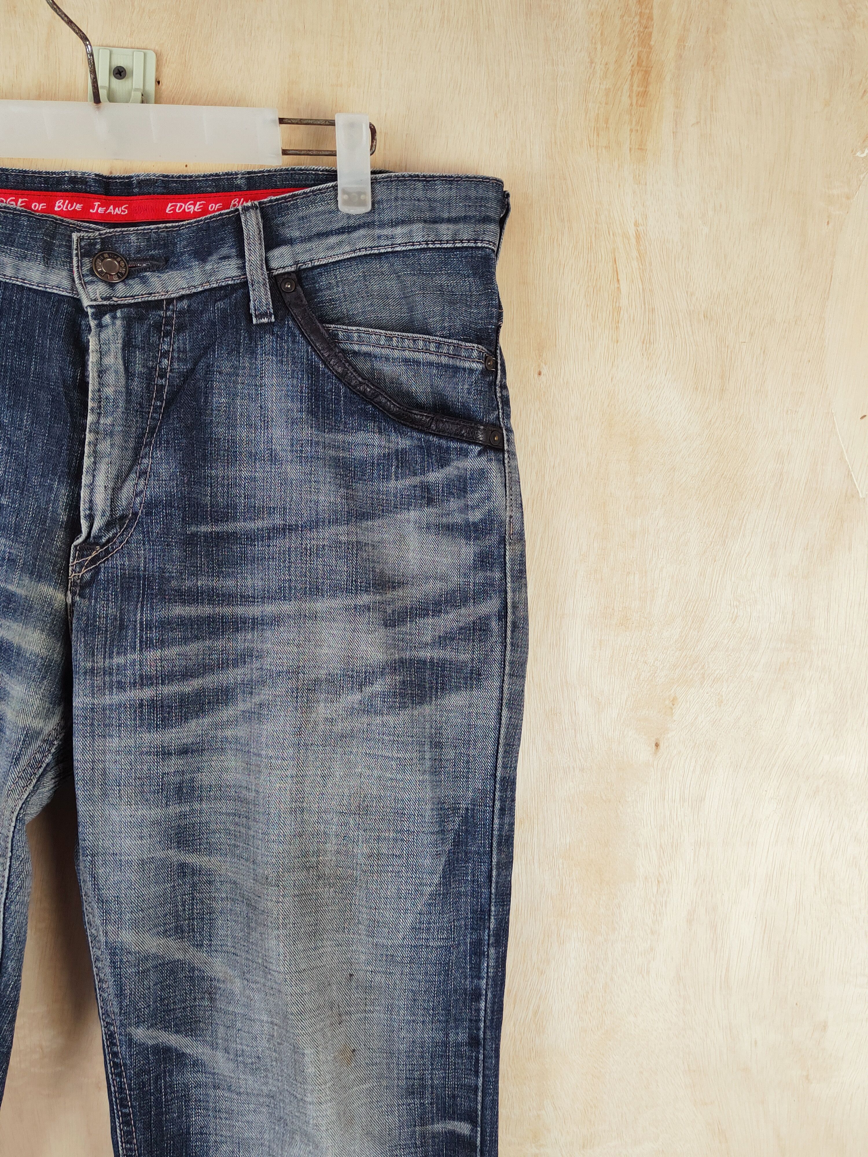 Edwin Edwin Dark Blue Distressed Ripped Jeans #S2673 Size US 35 - 5 Thumbnail