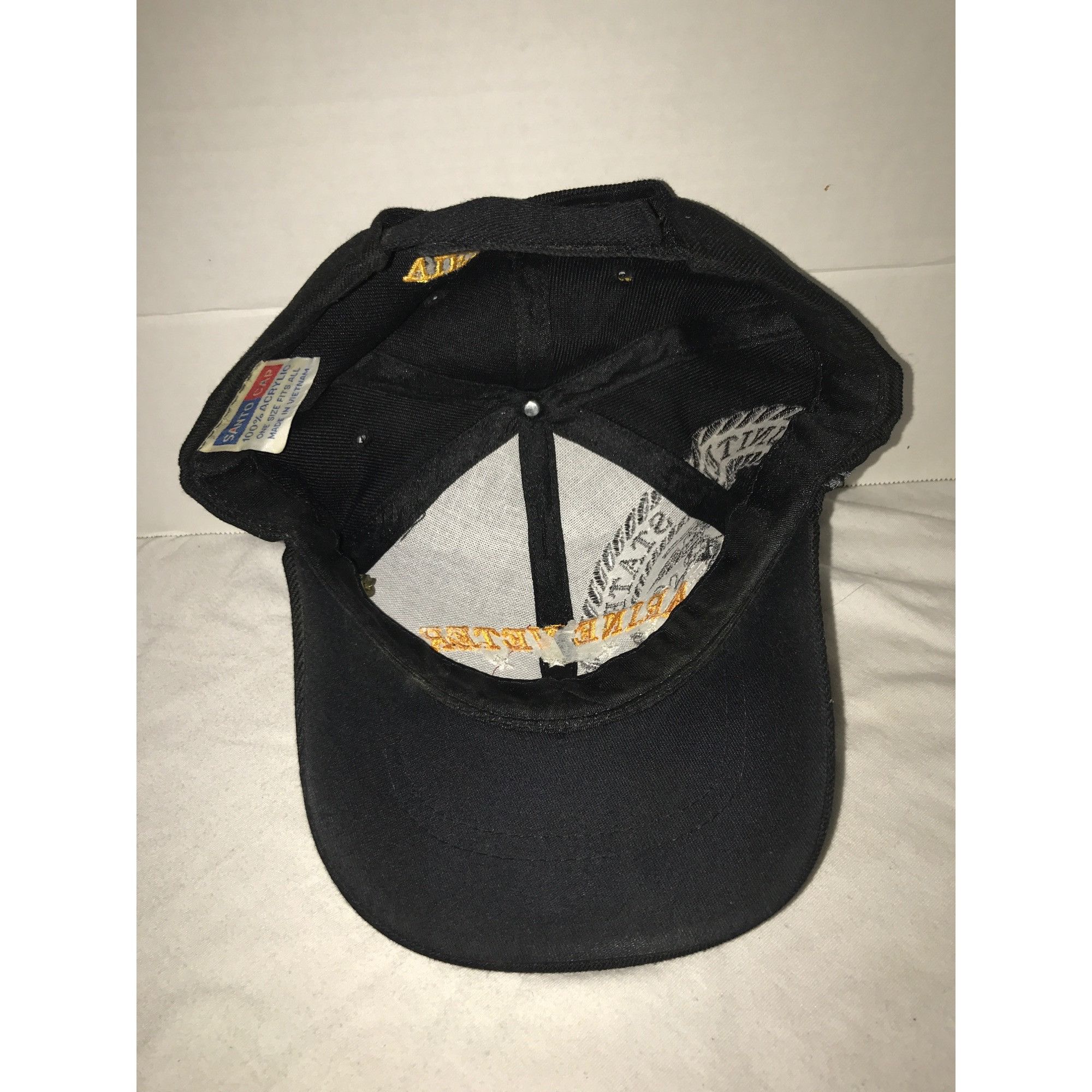 Vintage Vietnam War Marine Vet Ribbon Embroidered Black Cap & Pin Size ONE SIZE - 6 Thumbnail