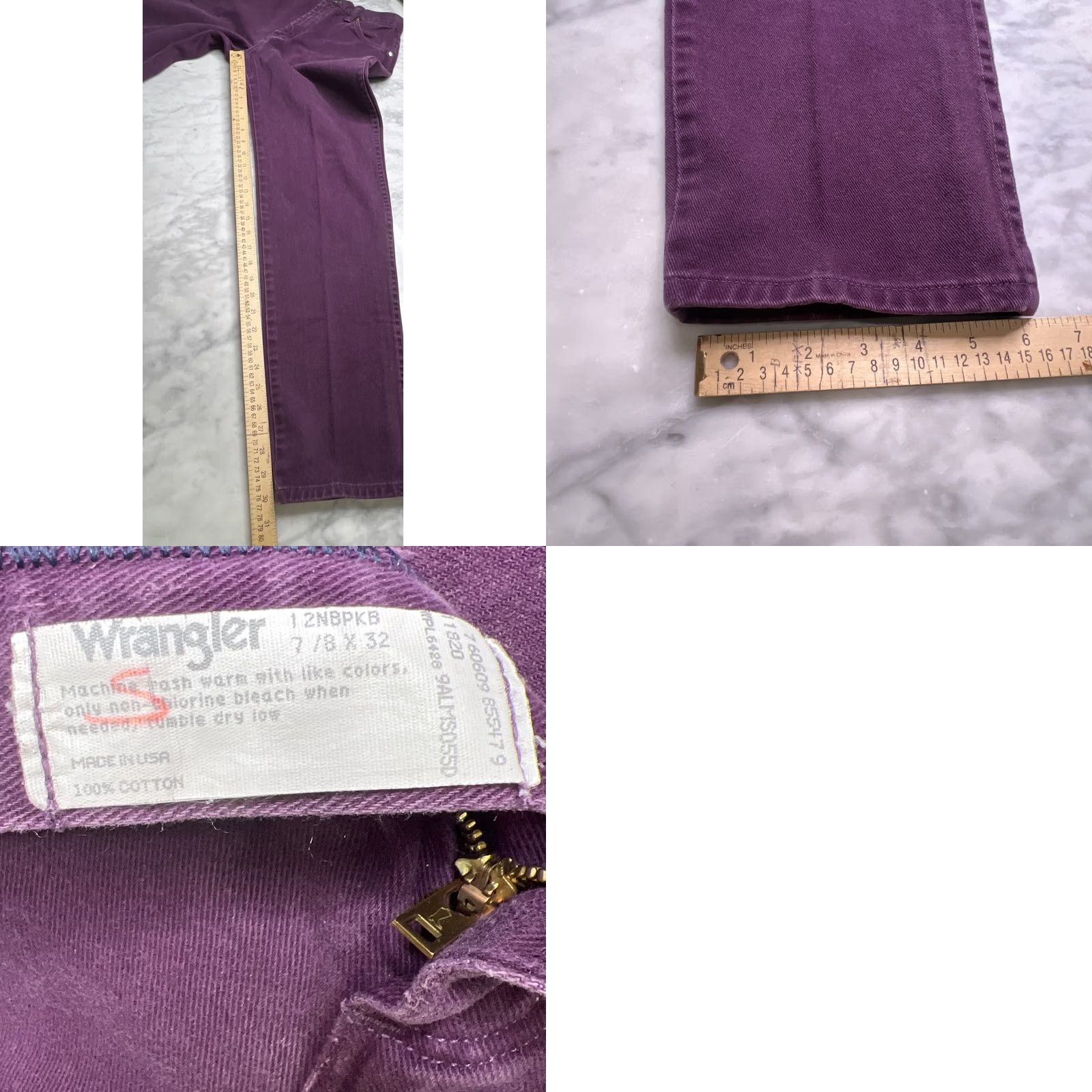 Wrangler VINTAGE Wrangler Bareback Jeans Purple Women’s 7/8x 30 Cotton Southwestern 12NBPKB Size 28" / US 6 / IT 42 - 8 Thumbnail