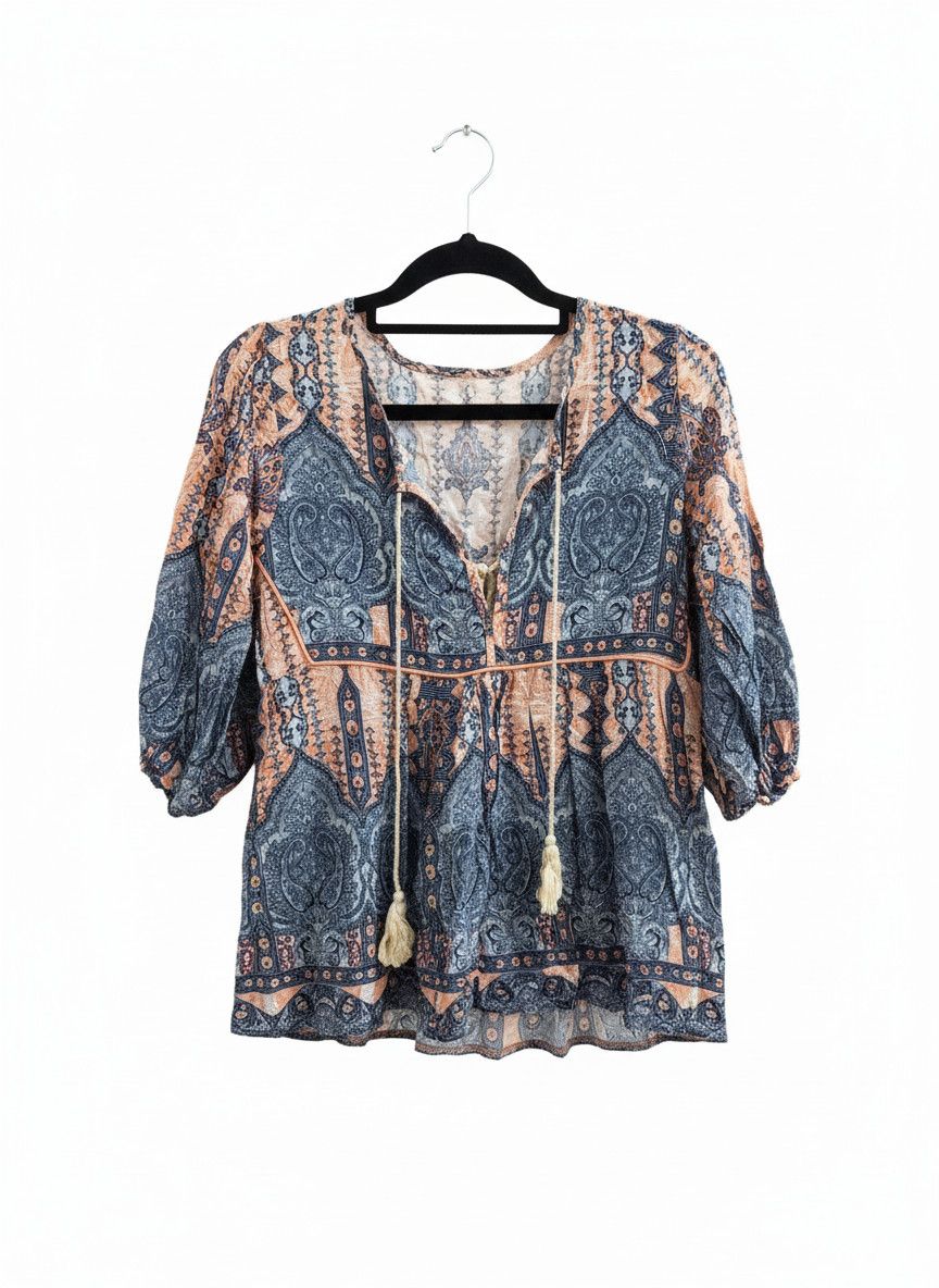 Other Women's Short Sleeve Geometric Paisley Print Blouse Top Size M / US 6-8 / IT 42-44 - 1 Thumbnail