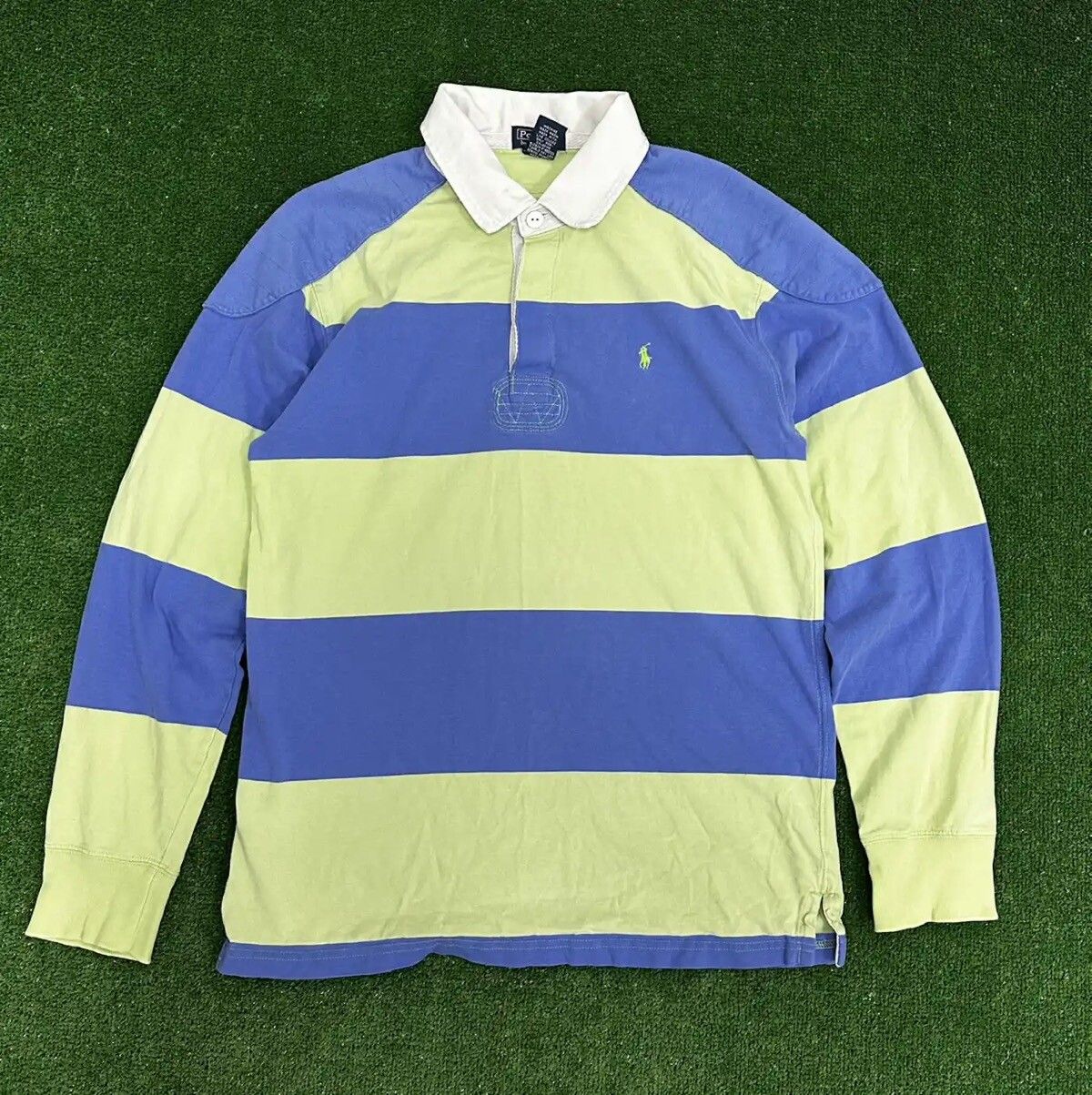 Pre-owned Polo Ralph Lauren X Vintage Polo Ralph Laurent Striped Rugby Jersey Japan Style In Multicolor
