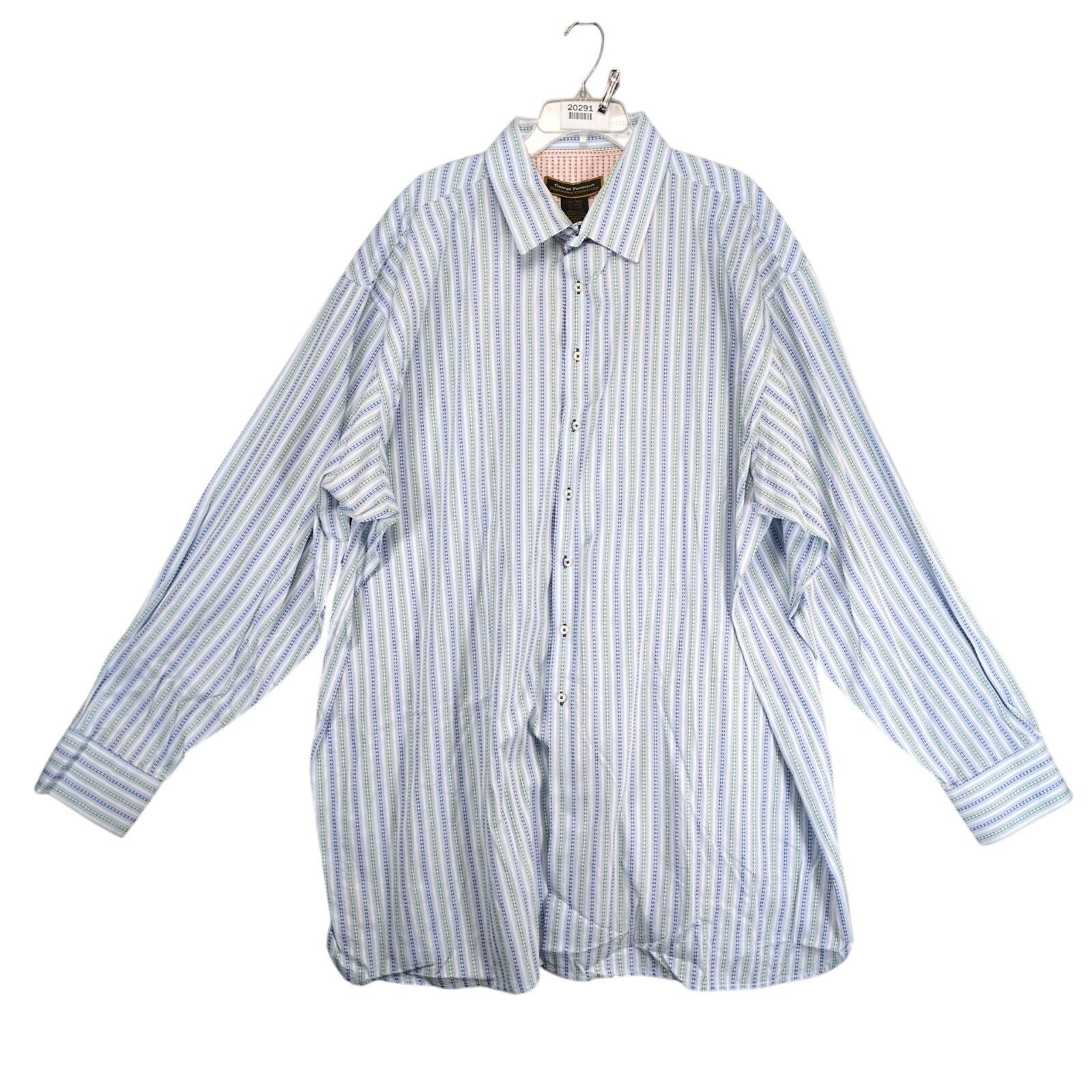 Other George Foreman Men's 4XLT Button Up Striped Dress Shirt Size US XXL / EU 58 / 5 - 1 Thumbnail