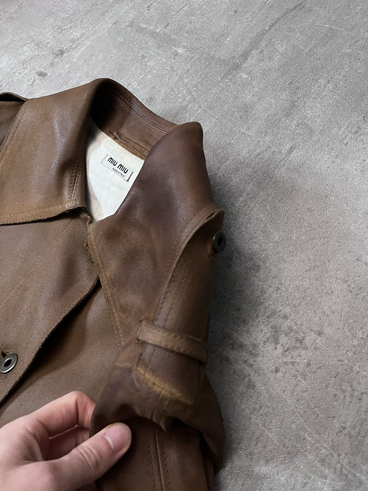 Miu Miu Miu Miu vintage sude leather brown trench coat rare Size L / US 10 / IT 46 - 8 Thumbnail