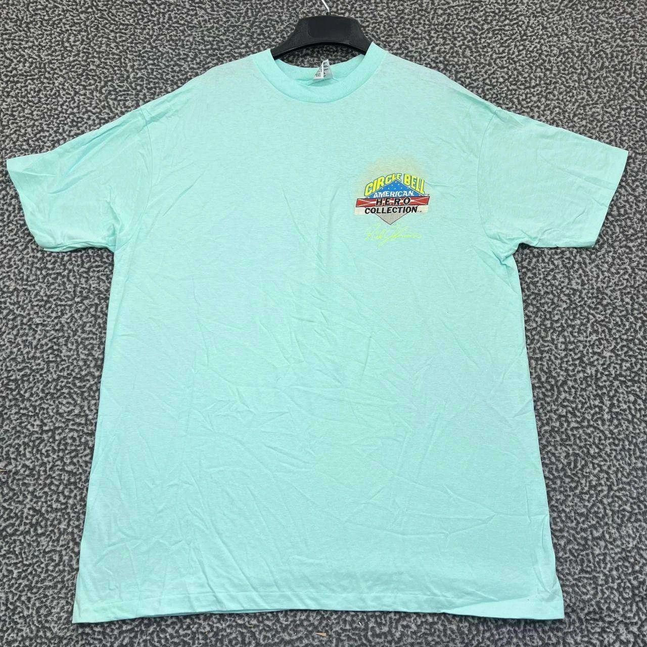 Anvil Vintage Circle Bell Shirt Men XL Blue Anvil Short Sleeve Size US XL / EU 56 / 4 - 1 Thumbnail
