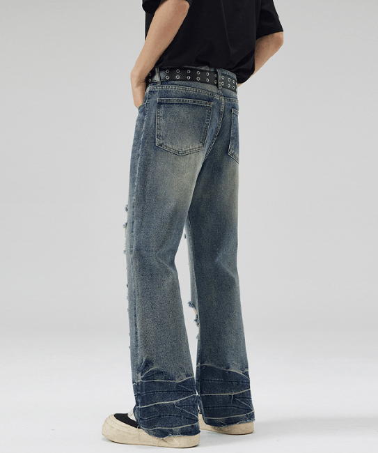 Japanese Brand American high street baggy ripple jeans y2k Size US 32 / EU 48 - 6 Thumbnail