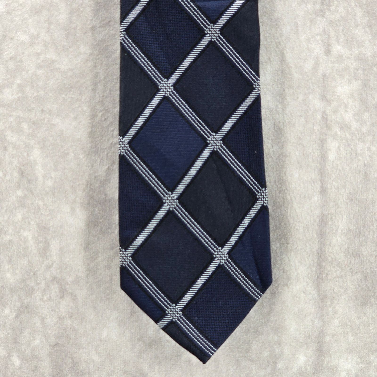 Calvin Klein Calvin Klein Blue Plaid Tartan 100% Silk Men's Neck Tie Size 30 - 1 Thumbnail