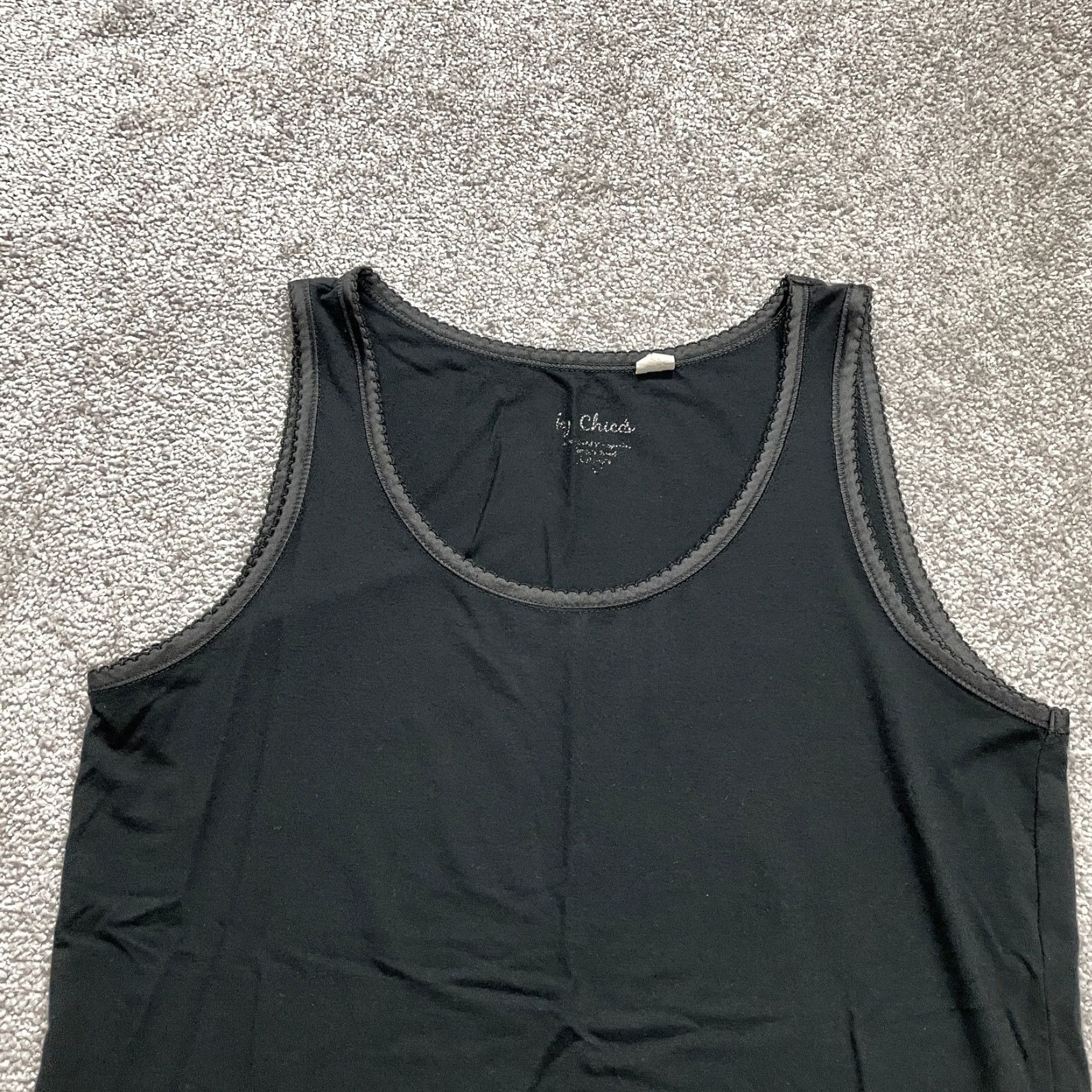 Vintage VINTAGE Chico's Women's Tank Top Shirt Adult Medium Black Cotton Modal Spandex Sleeveless Basic Size M / US 6-8 / IT 42-44 - 2 Thumbnail