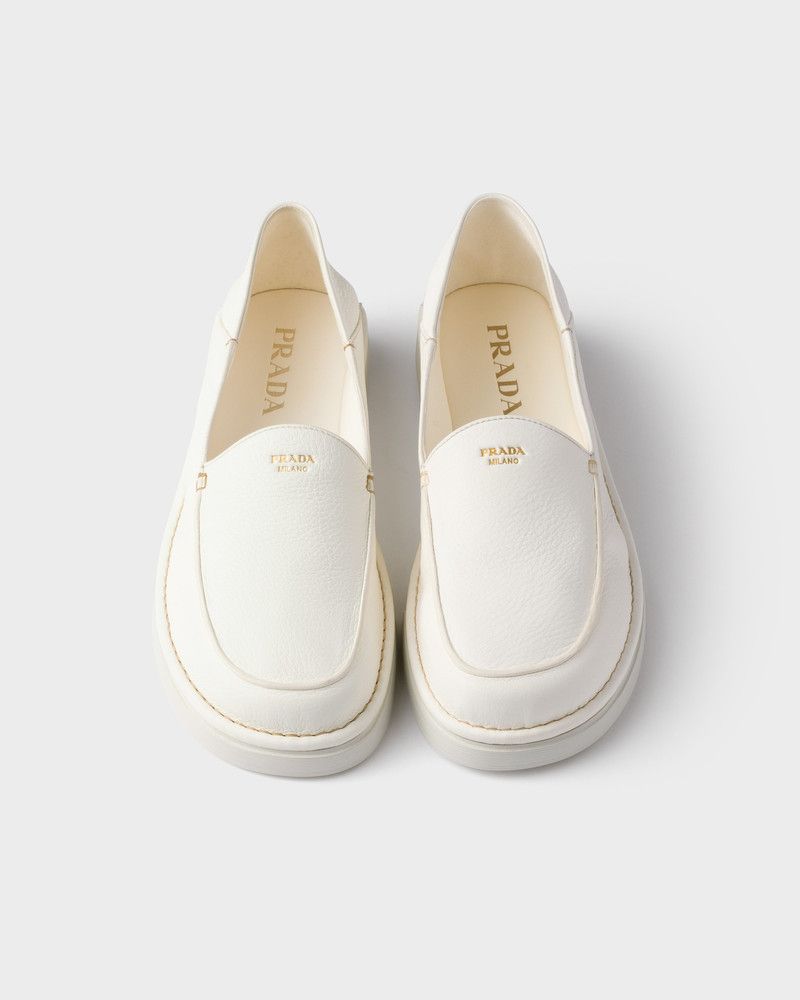 Prada o1w1db10526 Leather Slip-Ons in Ivory Size US 8 / EU 41 - 3 Thumbnail