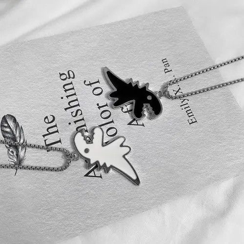Other 2Pcs Cute Dinosaur Couple Necklace Size ONE SIZE - 2 Thumbnail