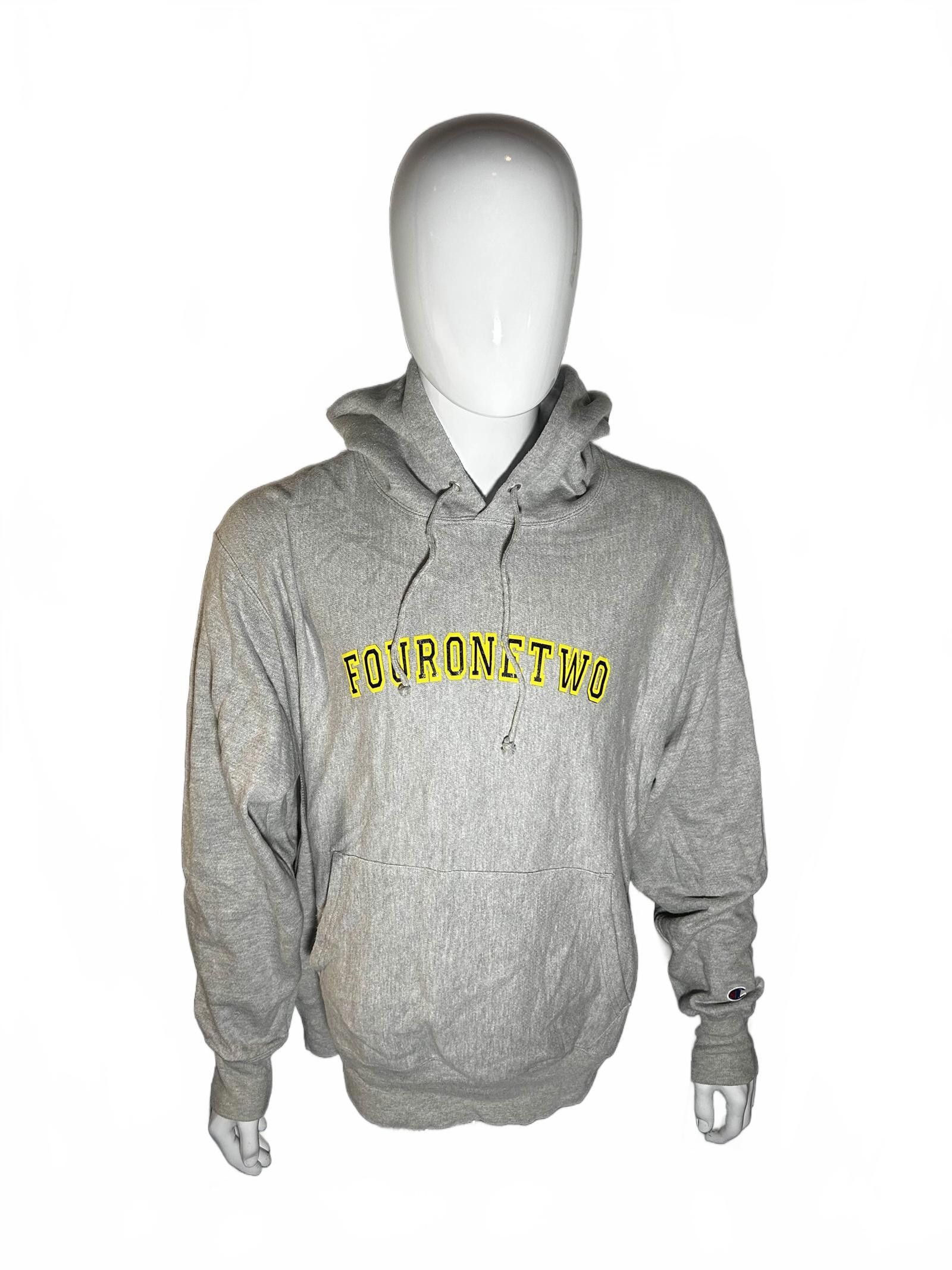 Champion Vintage FourOneTwo Grey Hoodie Yellow Logo XL Size US XL / EU 56 / 4 - 1 Thumbnail