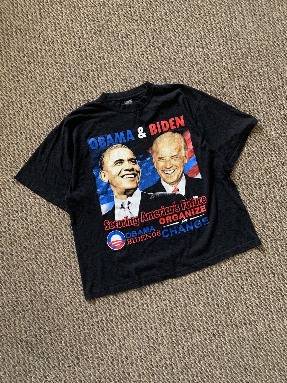 Vintage Vintage Obama & Biden 2008 Rap Style Black Graphic Tee Size US XL / EU 56 / 4 - 1 Thumbnail