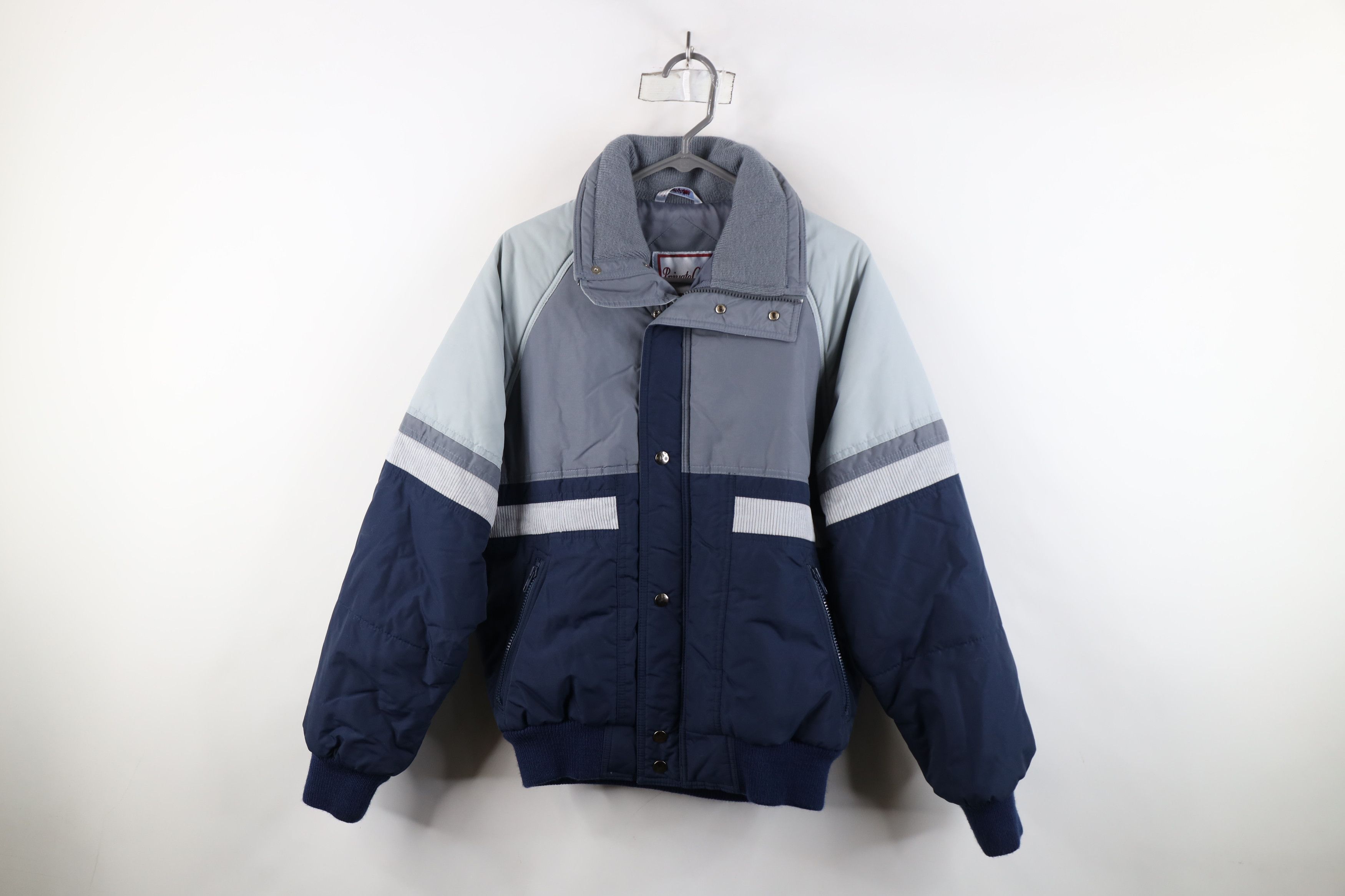 Vintage Vintage 80s 90s Streetwear Block Corduroy Trim Puffer Jacket Size US M / EU 48-50 / 2 - 1 Thumbnail