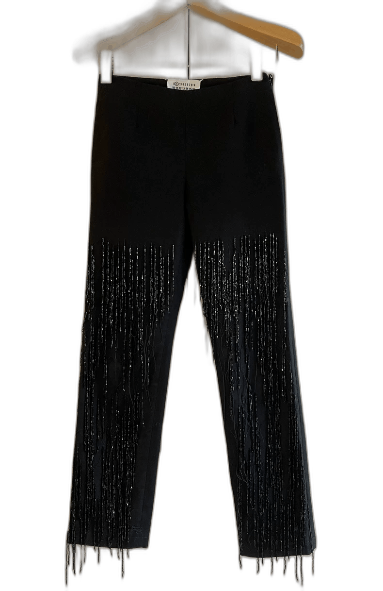 Maison Margiela Maison Margiela Black Beaded Pants Size 36 Size US 36 / EU 52 - 1 Thumbnail