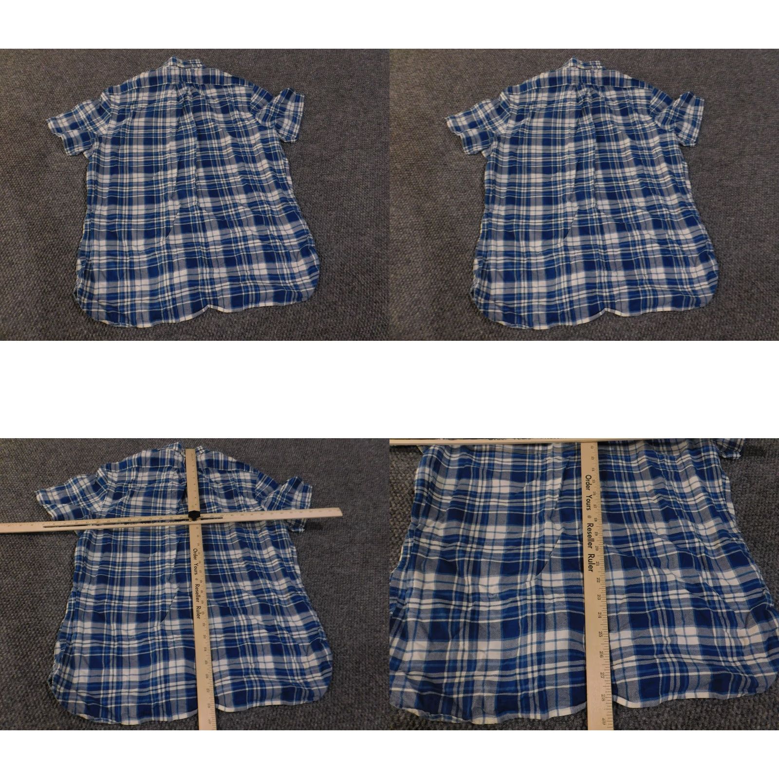 Ralph Lauren Ralph Lauren Shirt Mens Large Blue Plaid Short Sleeve Button-Up Pocket Casual Stretched Regular Collar Down Vintage No Size US L / EU 52-54 / 3 - 8 Thumbnail