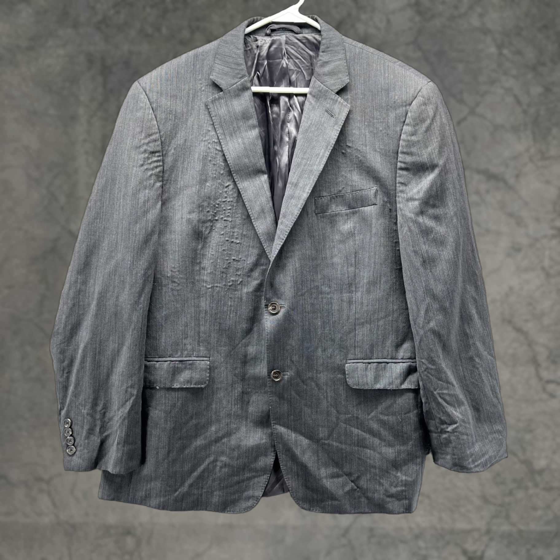 Ralph Lauren VINTAGE Lauren Ralph Lauren Blazer Mens 44R Gray Wool Slim Fit Sport Coat Jacket Size 44R - 1 Thumbnail