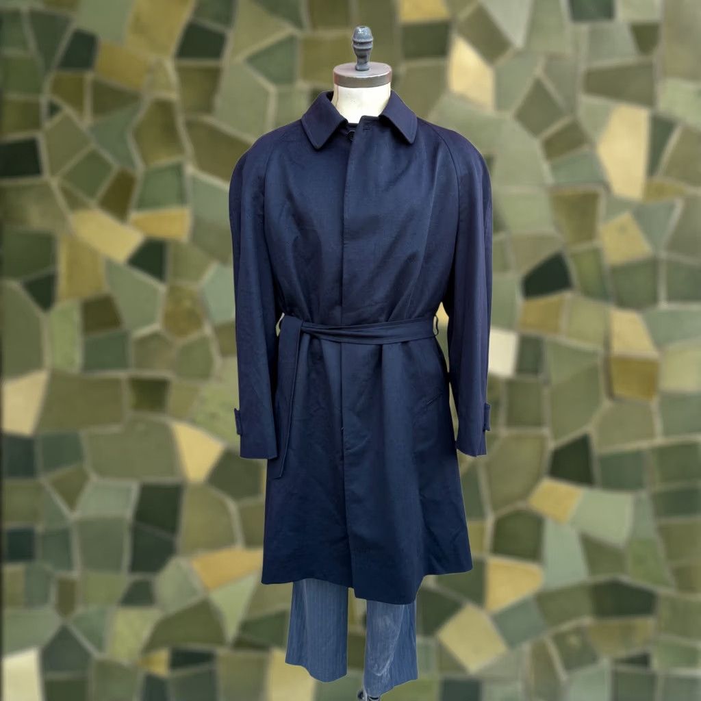 Loro Piana Classic Coat Double-Breasted 100% Cashmere Blue Belt L 50 Elegant, Men's (Size Xl)