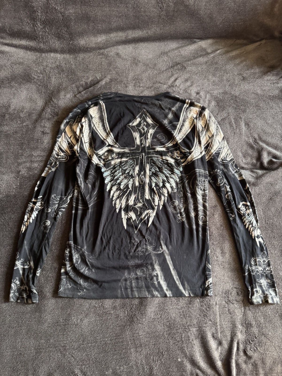 Vintage Vintage Affliction long sleeve with rhinestones y2k Japaness Size US S / EU 44-46 / 1 - 12 Thumbnail