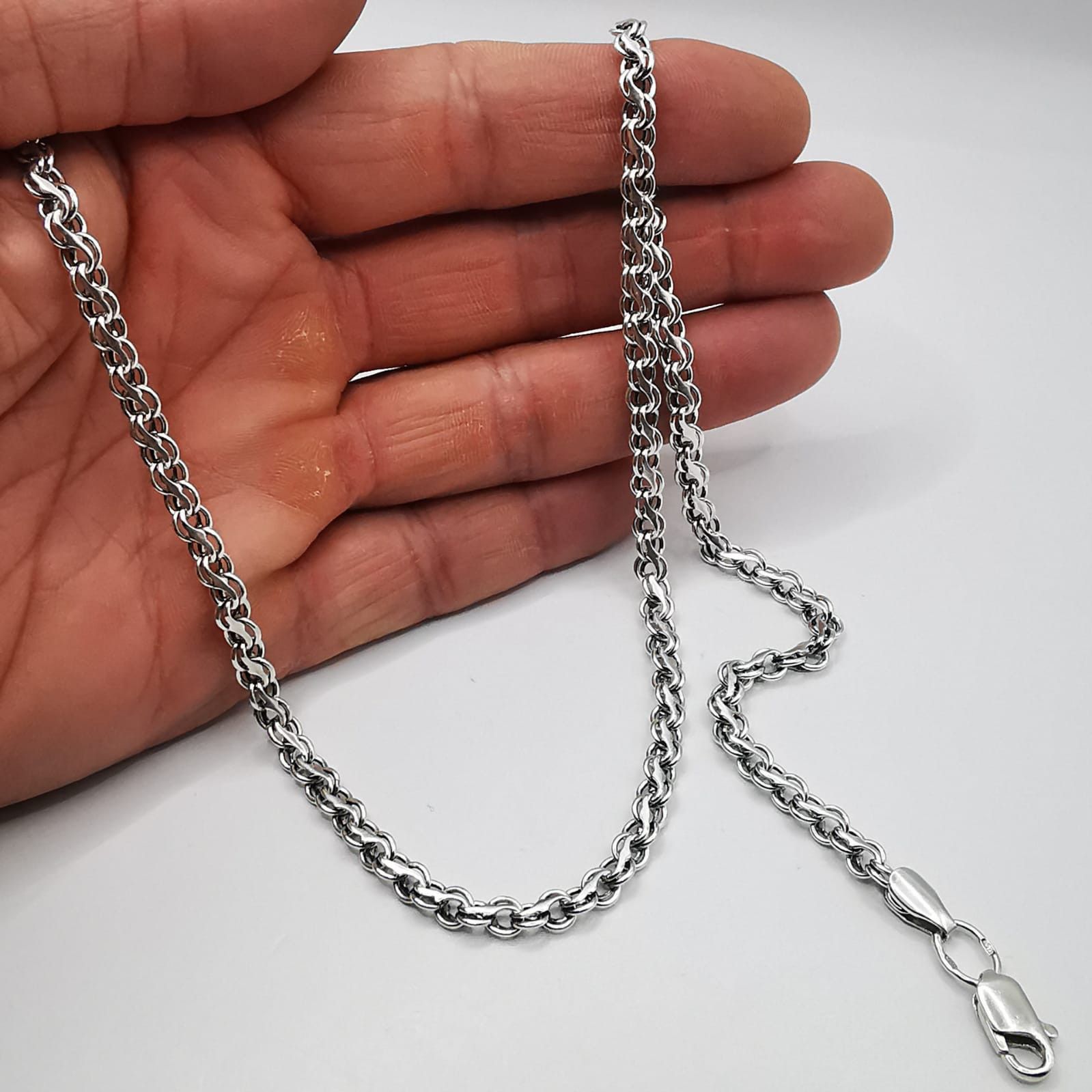 Sterling Silver Vintage Jewelry Chain, 925 Sterling Silver, Signed , 24,70g Size ONE SIZE - 4 Thumbnail