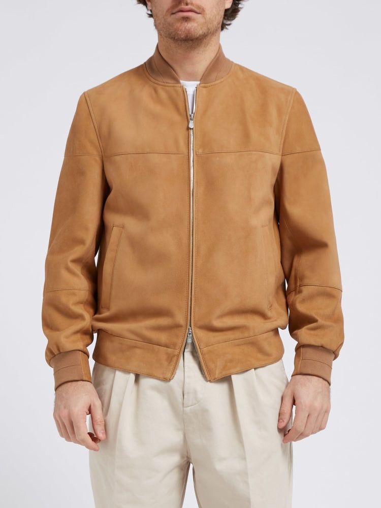 Brunello Cucinelli o1w1db10924 Leather Jacket in Medium Beige Size US M / EU 48-50 / 2 - 1 Preview