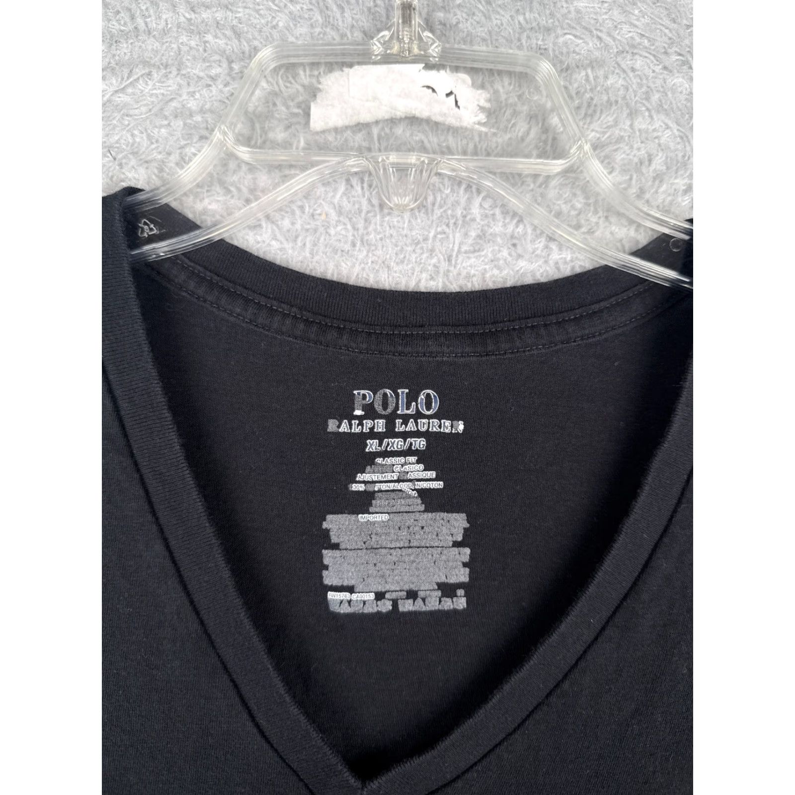 Ralph Lauren VINTAGE Polo Ralph Lauren Shirt Adult XL Black V-Neck Cotton Jersey Classic Fit Mens Size US XL / EU 56 / 4 - 6 Thumbnail
