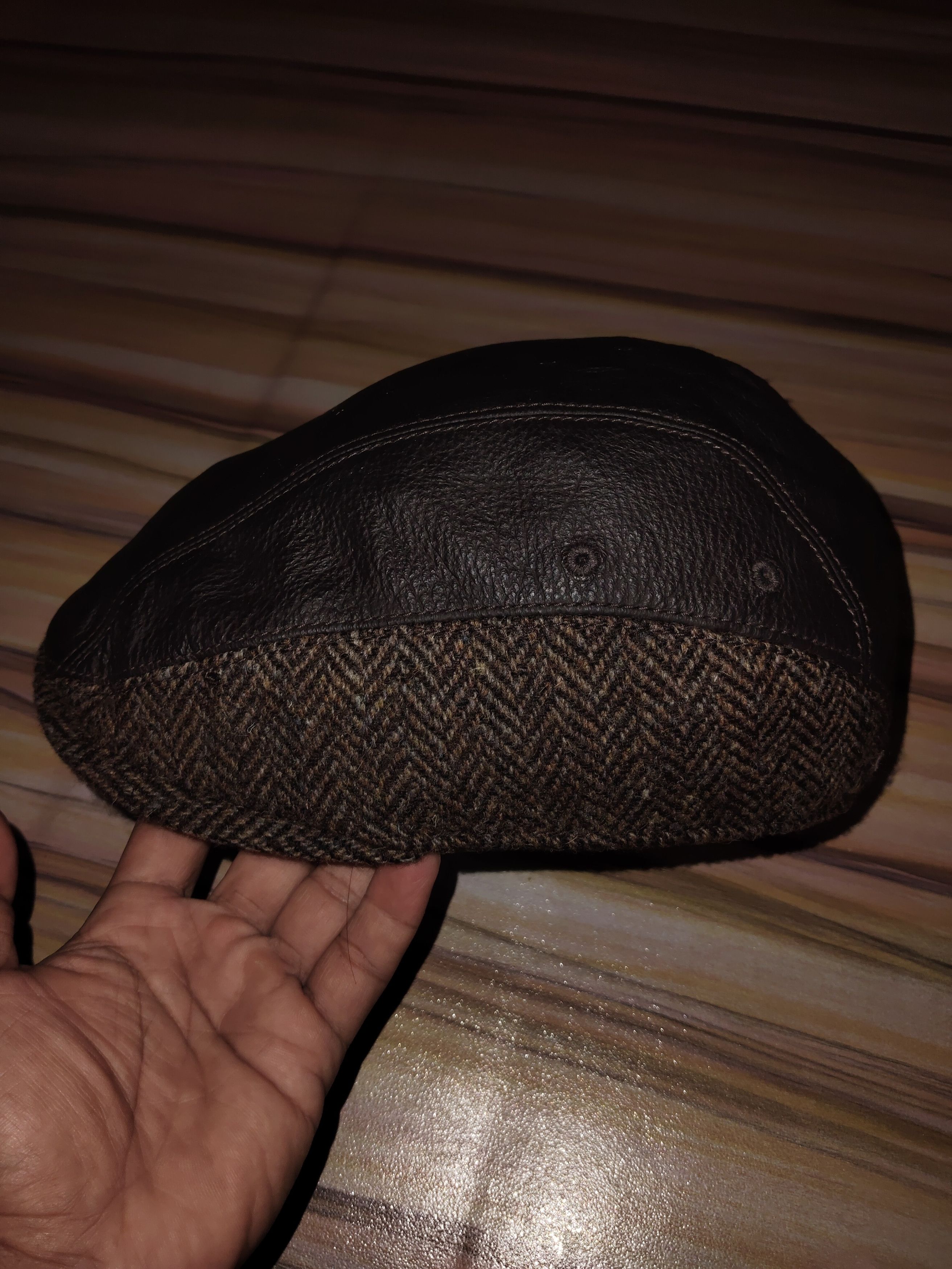 Harris Tweed HARRIS TWEED Leather Wool Flat Cap Size ONE SIZE - 2 Thumbnail