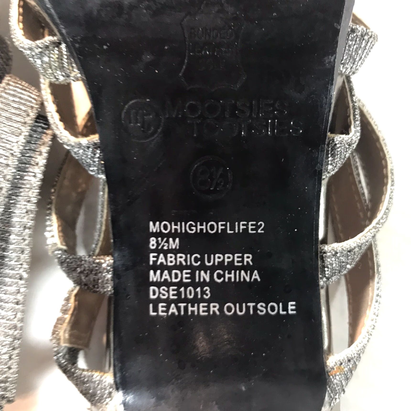 Vintage Mootsies Tootsies Silver Strappy High Heels Womens Size 8.5M Open Toe Glitter Rhinestone Cocktail Formal Size US 8.5 / IT 38.5 - 8 Thumbnail