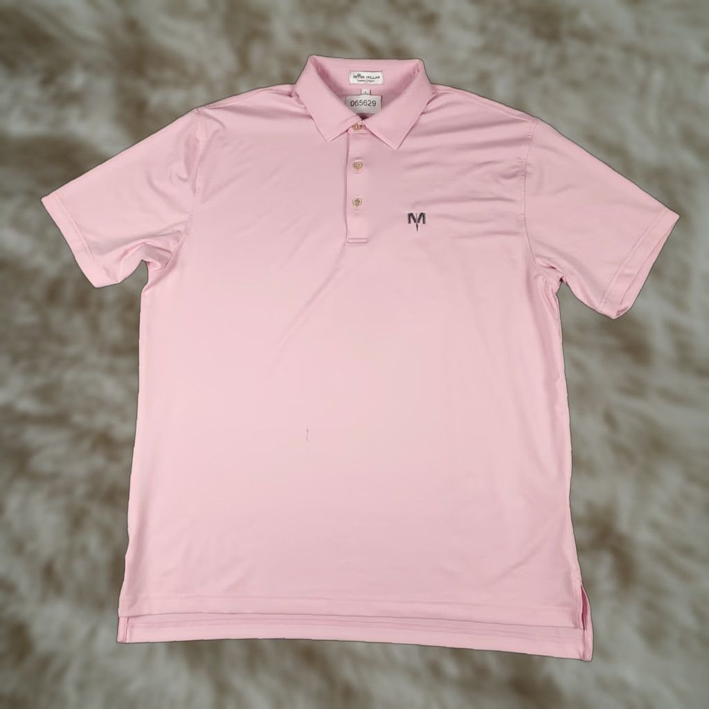 Peter Millar Peter Millar Polo Shirt Mens Large Pink Short Sleeve Polo Shirt Classic Modern Preppy Sports Golf Casual Button Logo Size US L / EU 52-54 / 3 - 1 Thumbnail