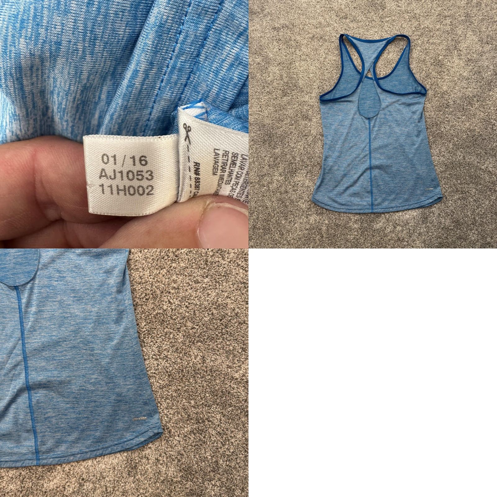 Adidas Adidas Tank Top Womens XS Blue Climalite Racerback Athletic Workout Shirt Size XS / US 0-2 / IT 36-38 - 8 Thumbnail