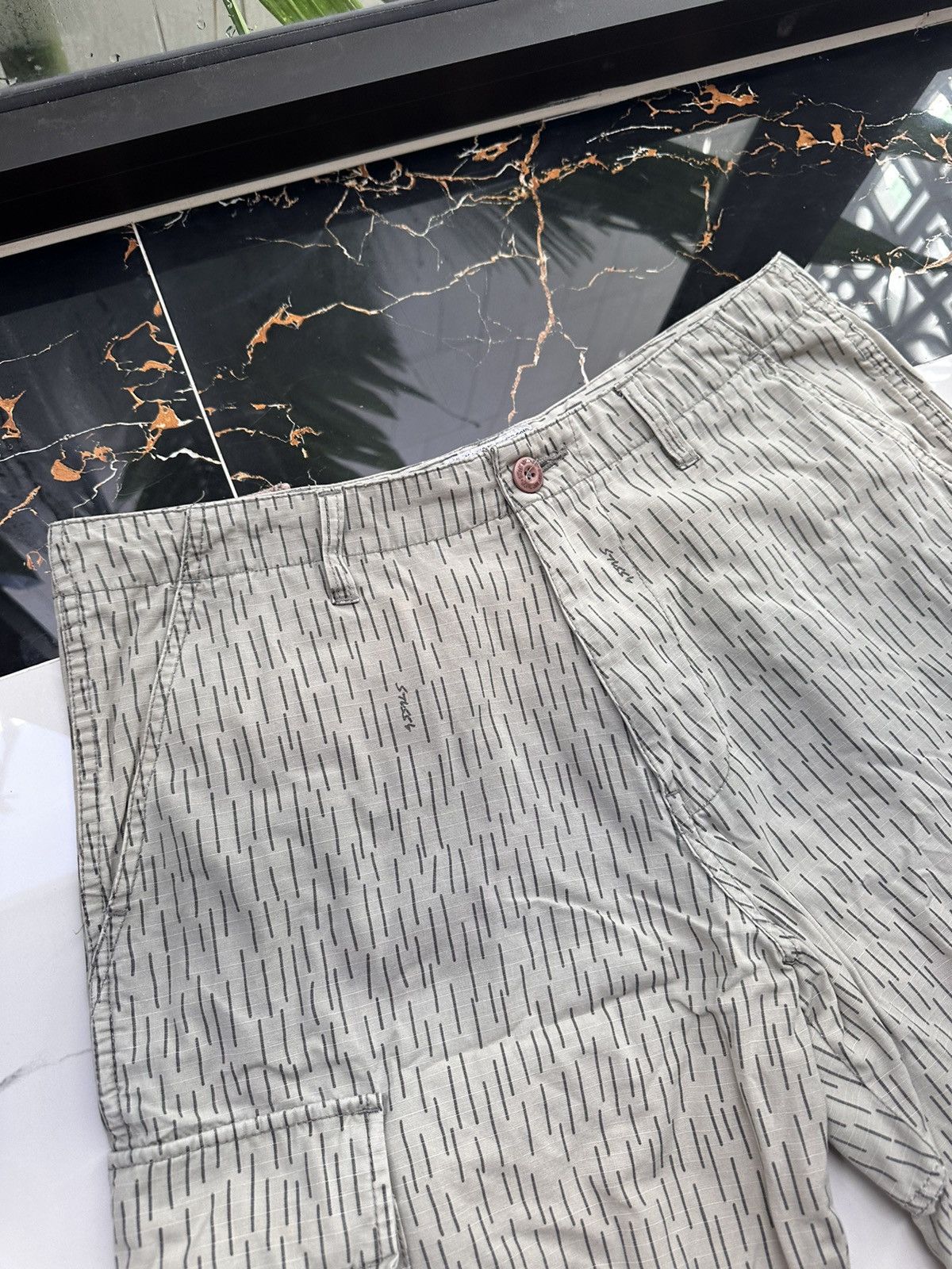 Stussy × Vintage STUSSY VINTAGE MONOLOGO STREETWEAR CARGO SHORTS Size US 34 / EU 50 - 3 Thumbnail