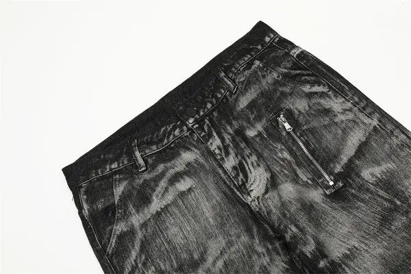 Japanese Brand Men's zippered loose straight-leg punk dirty jeans Size US 32 / EU 48 - 4 Thumbnail