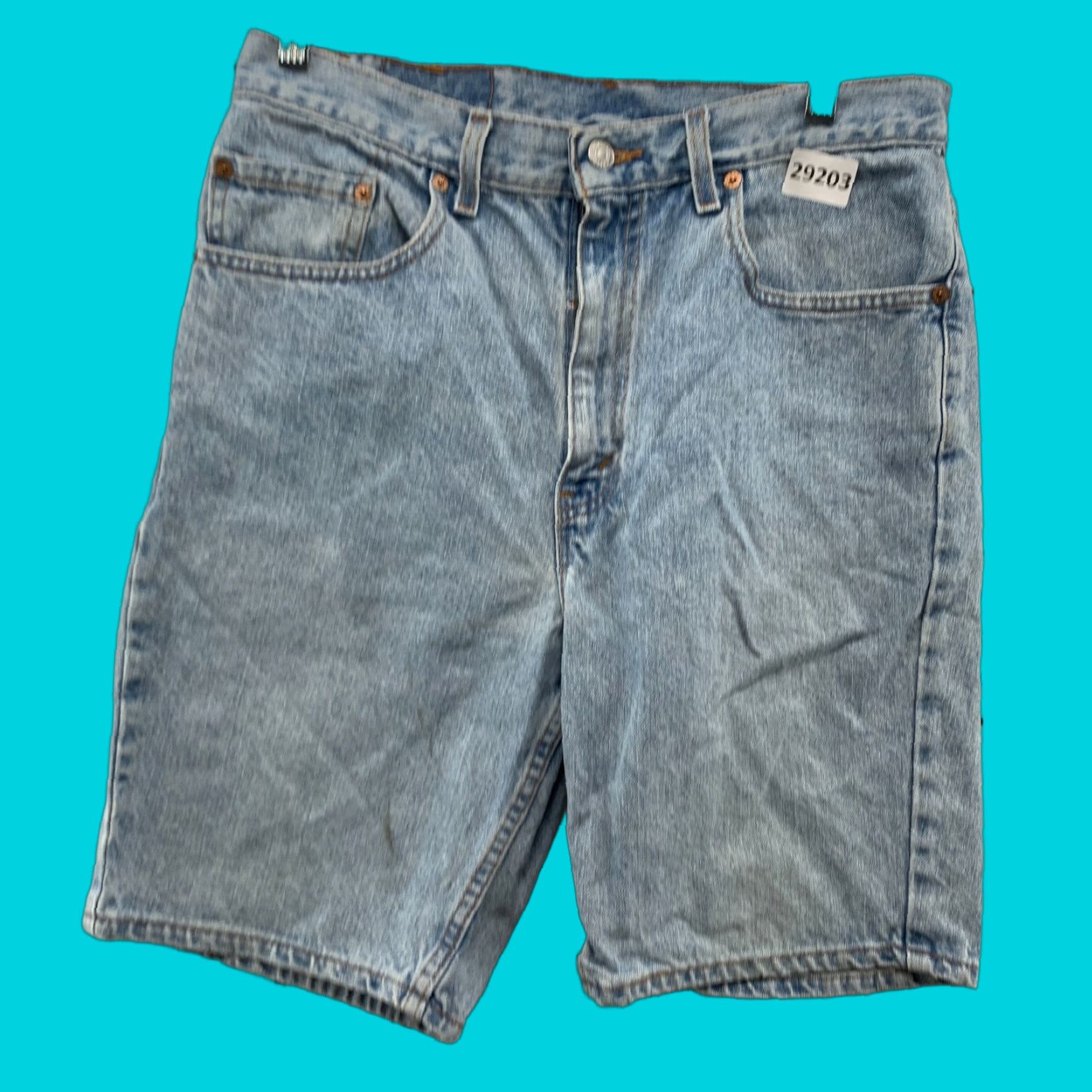 Levi's VINTAGE Levi's 505 Denim Shorts Bermuda Mens Size 33x9 Blue USA Made In USA Regular Fit 90s Jorts Size US 33 - 1 Thumbnail