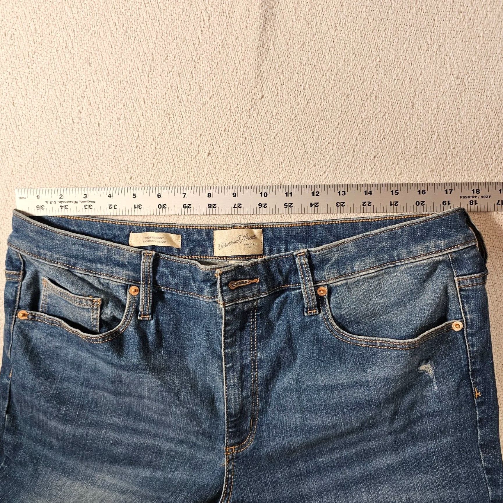 Vintage Universal Thread Jeans Women Skinny Cropped High-Rise 16 Blue 28in Inseam Stretch Size 38" / US 16 / IT 52 - 6 Thumbnail
