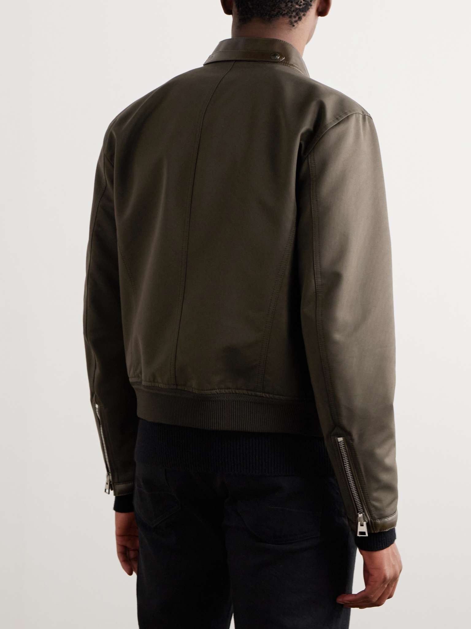 Tom Ford o1w1db10925 OBS026 Nylon Biker Blouson Jacket in Dark Olive Size US S / EU 44-46 / 1 - 4 Thumbnail