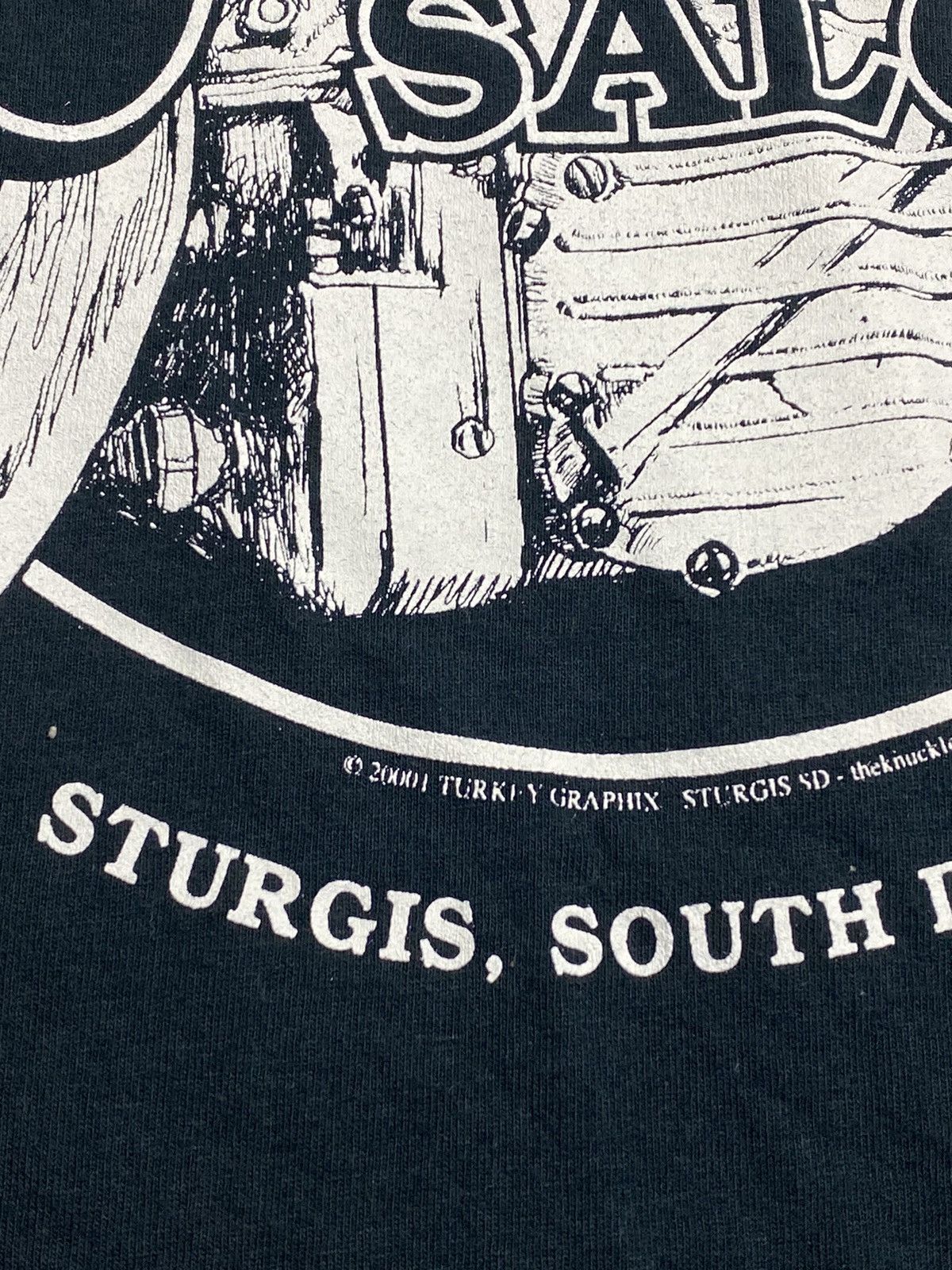 Hanes × Other 2001 The Knuckle Saloon Sturgis South Dakota LS Tshirt Size US XL / EU 56 / 4 - 5 Thumbnail