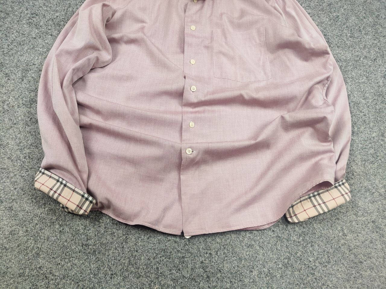 Burberry Vintage 90's Burberry London Pink Nova check Button Shirt Size US XL / EU 56 / 4 - 5 Thumbnail