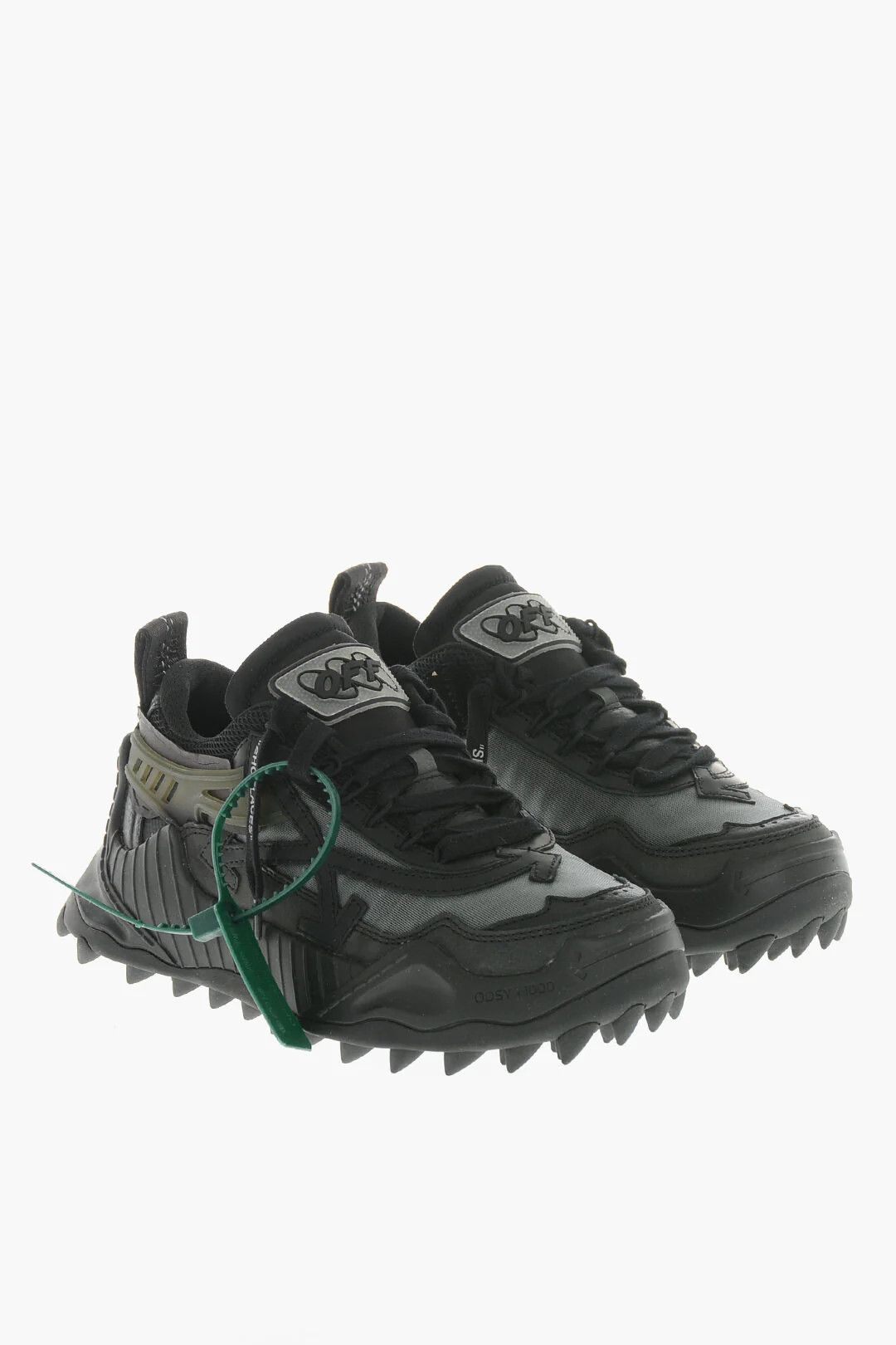 Off-White og1mm0426 Leather & Fabric Chunky Sneakers in Black Size US 5 / IT 35 - 3 Thumbnail