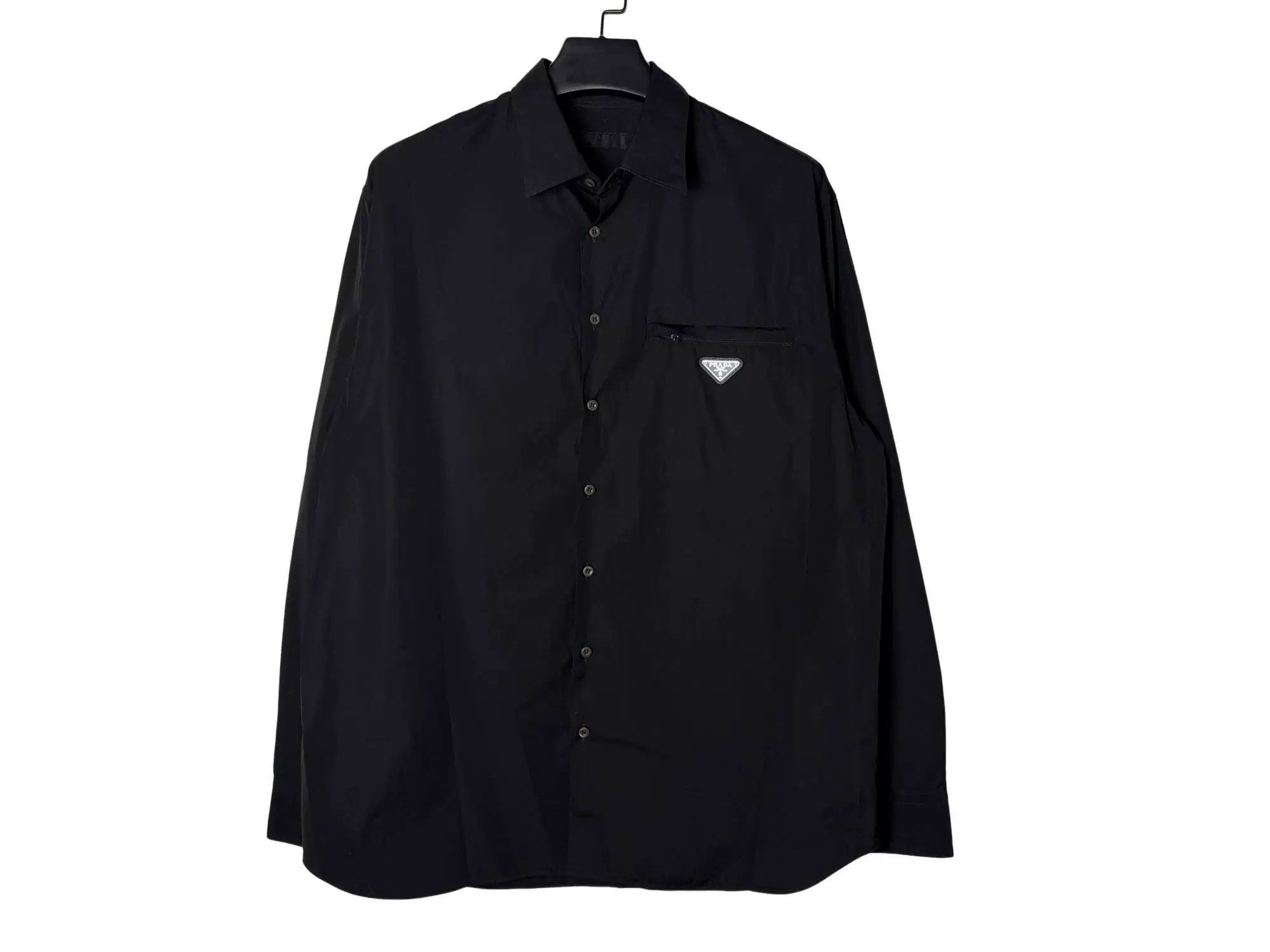Prada Prada SS24 Triangle Logo Long-Sleeve Shirt Size US XL / EU 56 / 4 - 1 Thumbnail