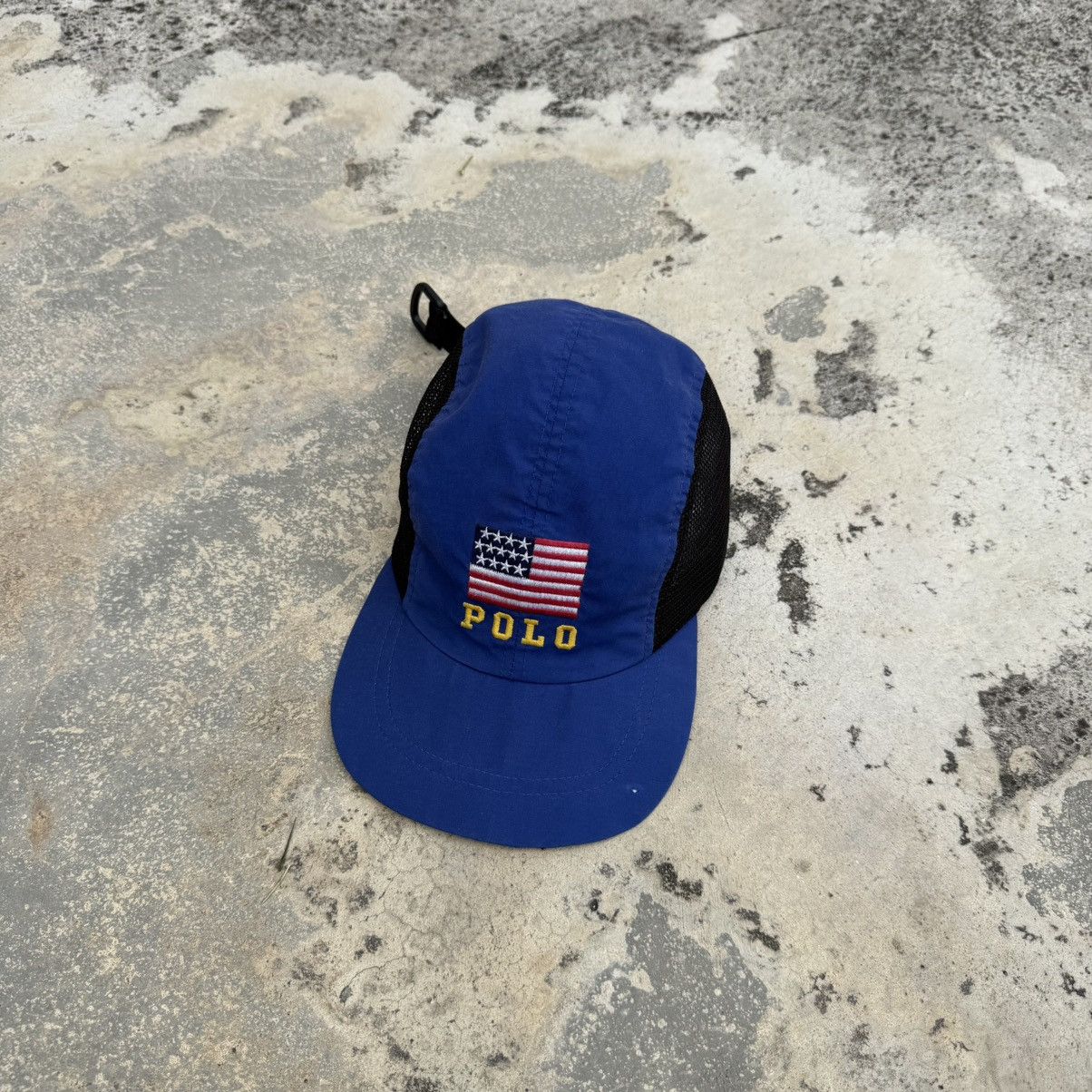 Polo Ralph Lauren Rare 90’s Polo Ralph Lauren USA flag Mesh nylon camp cap Size ONE SIZE - 1 Thumbnail